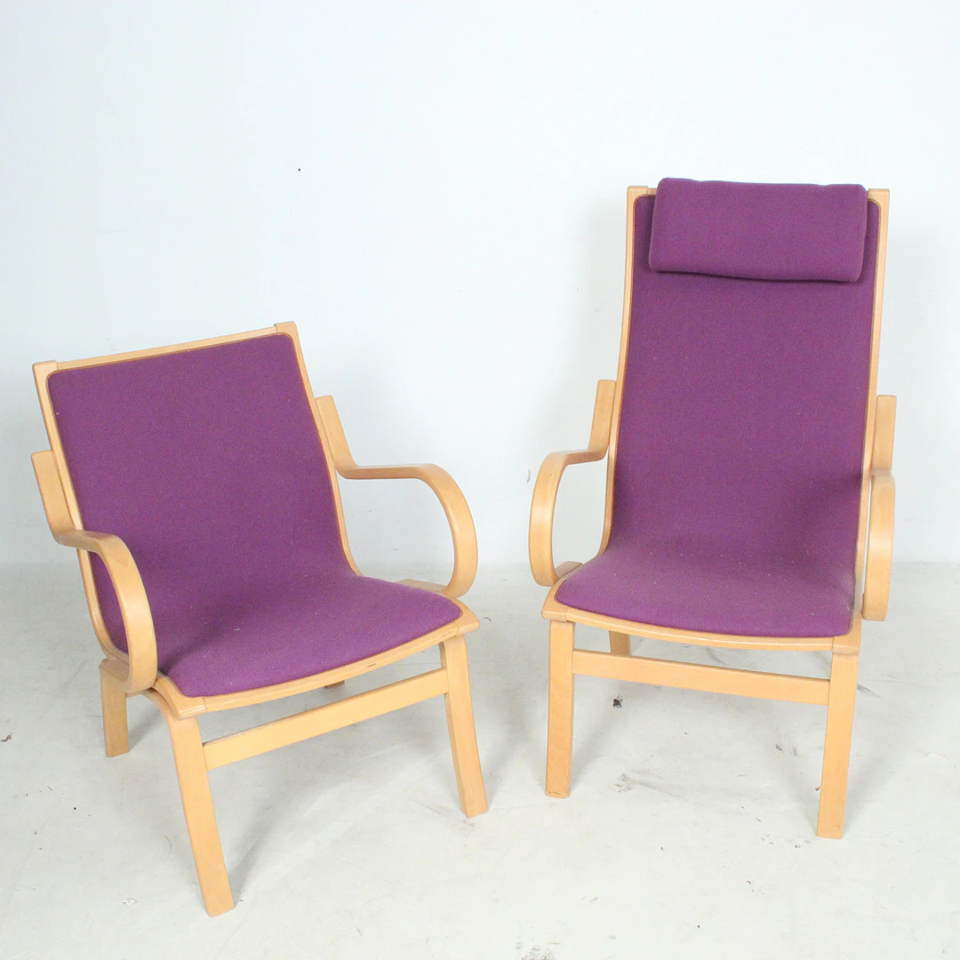 Skandinavischer Loungesessel und Hochlehner der 1970er.