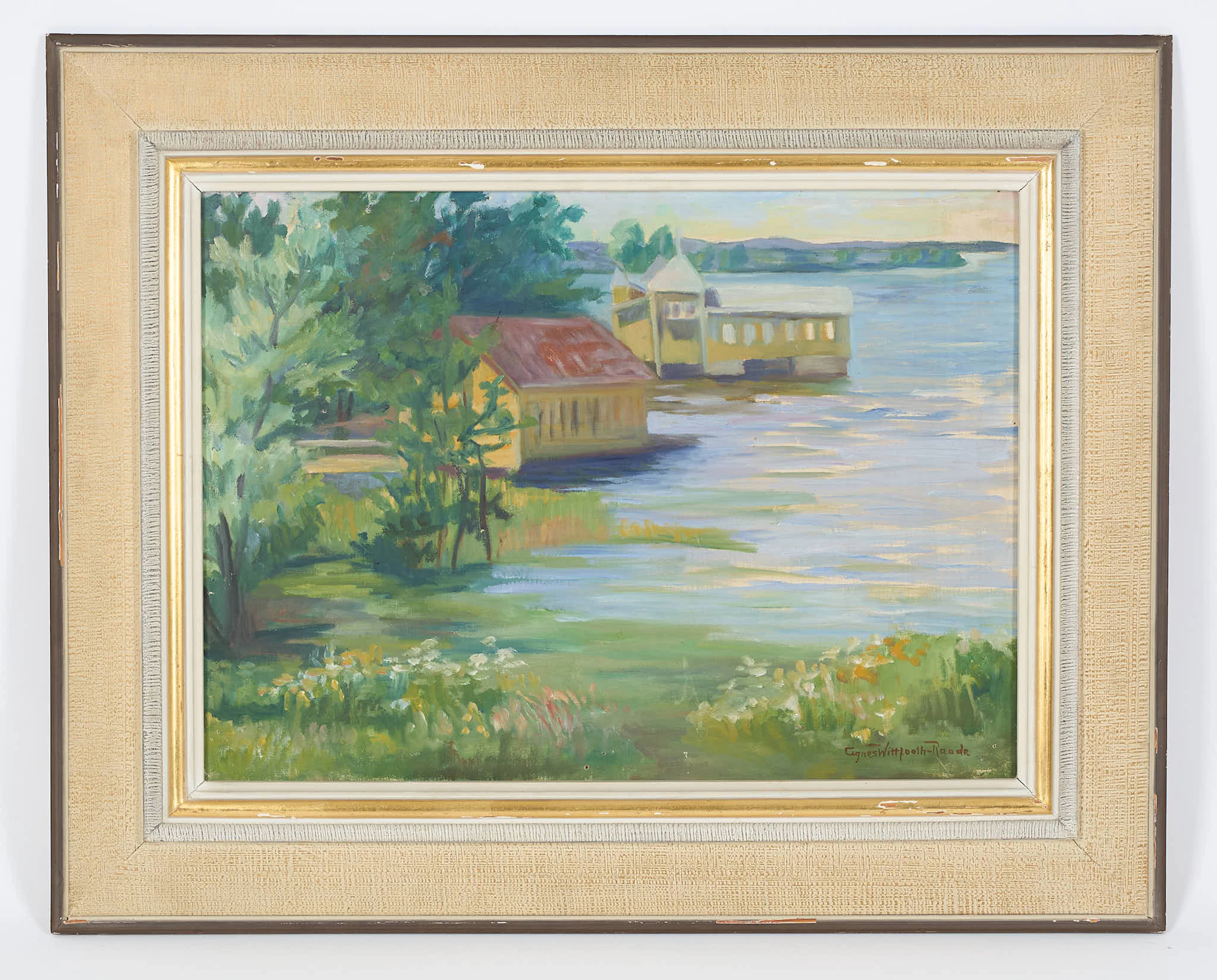 AGNES WITHFOOT-RAADE (1872-1966). Sommarlandskap, signerad, olja på duk.