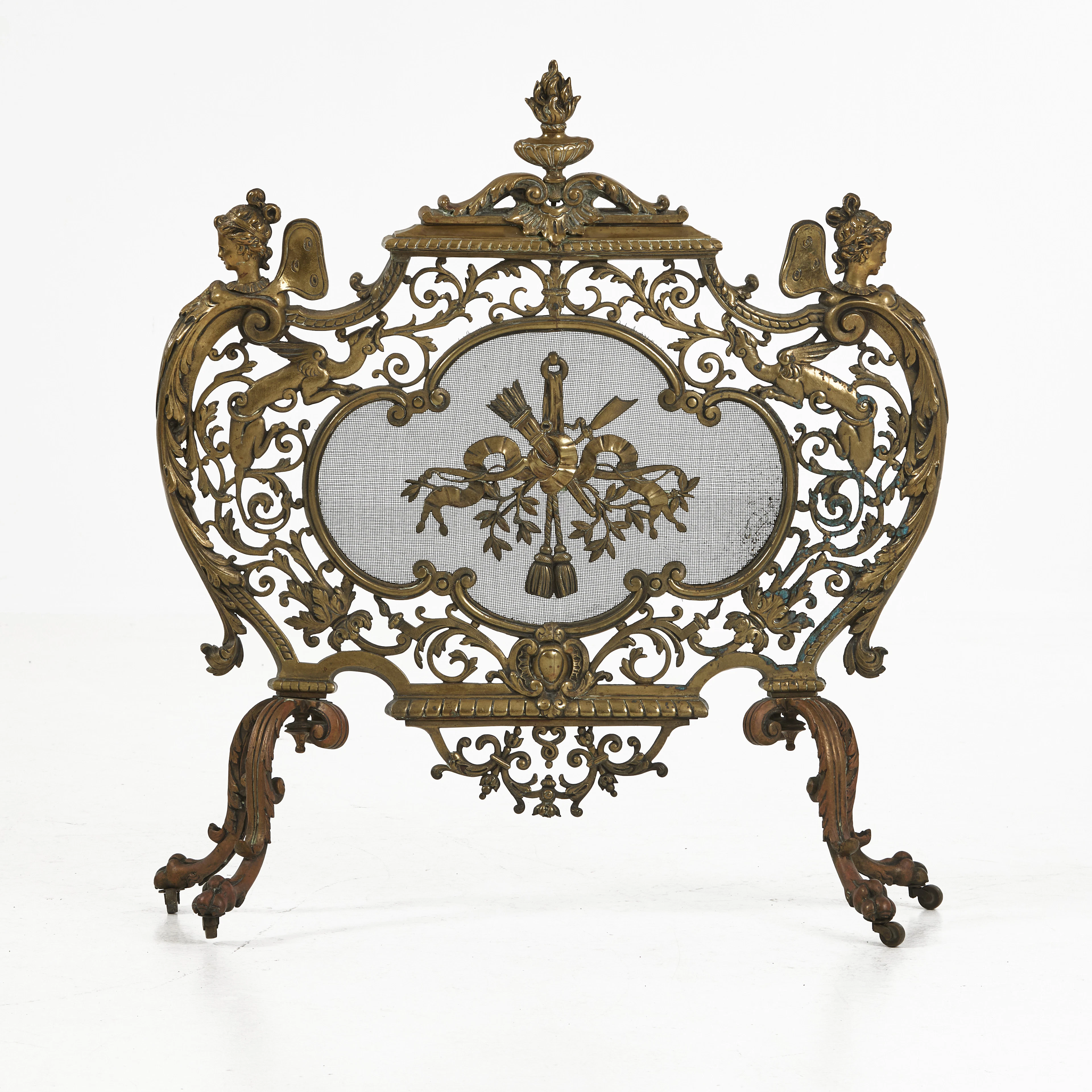 BRASSKÄRM från SAGERSKA HUSET, Louis XIV-stil, 1800-talets slut, brons.