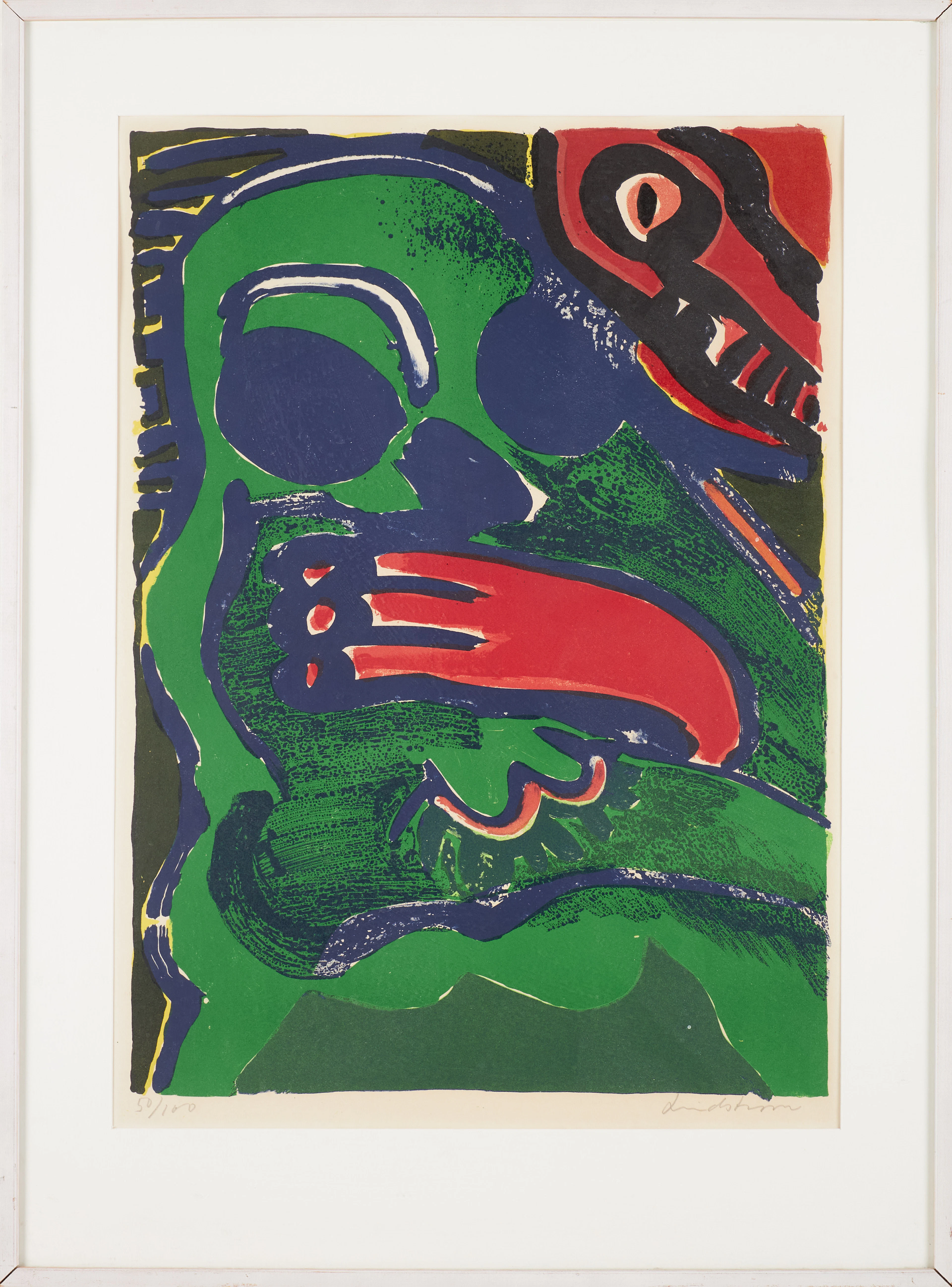 BENGT LINDSTRÖM. Figurkomposition, litografi, signerad och numrerad 50/100.