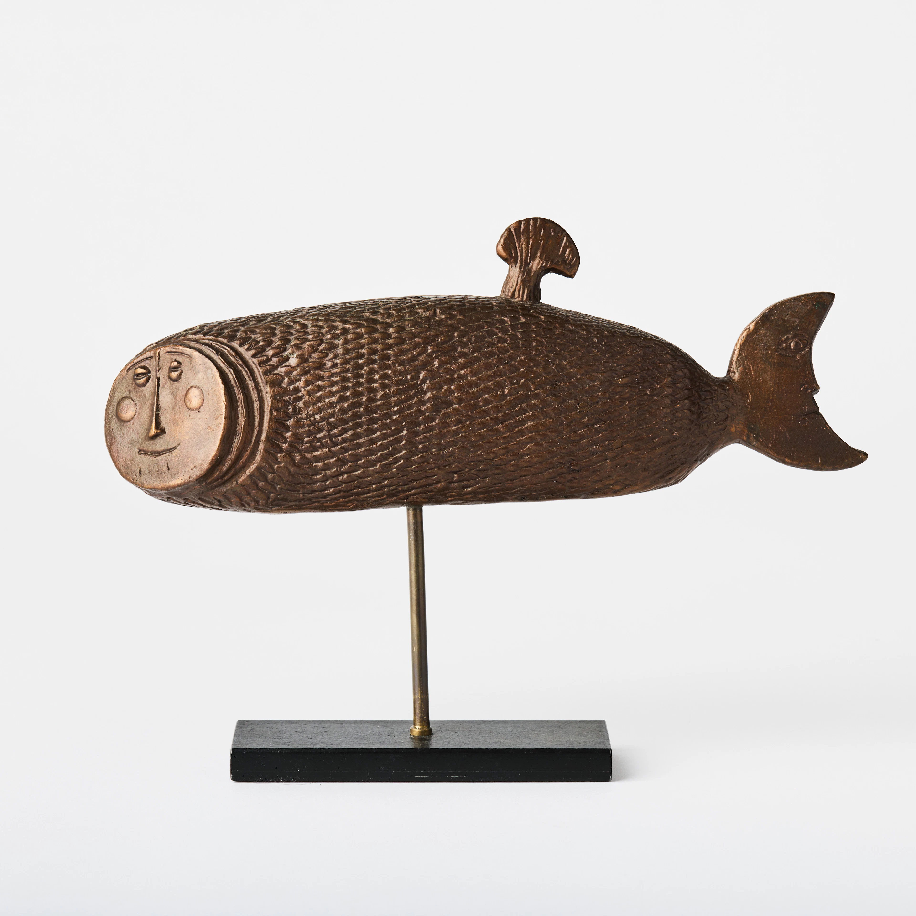 STIG LINDBERG. "Månfisken", skulptur, Scandia Present, 1970-tal, brons.