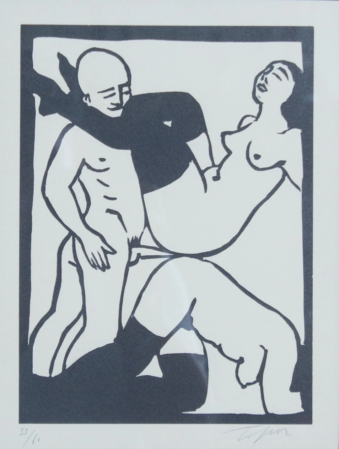 ROLAND TOPOR (1938-1997). Linolschnitt, '' J'ai tout en double 1 ''