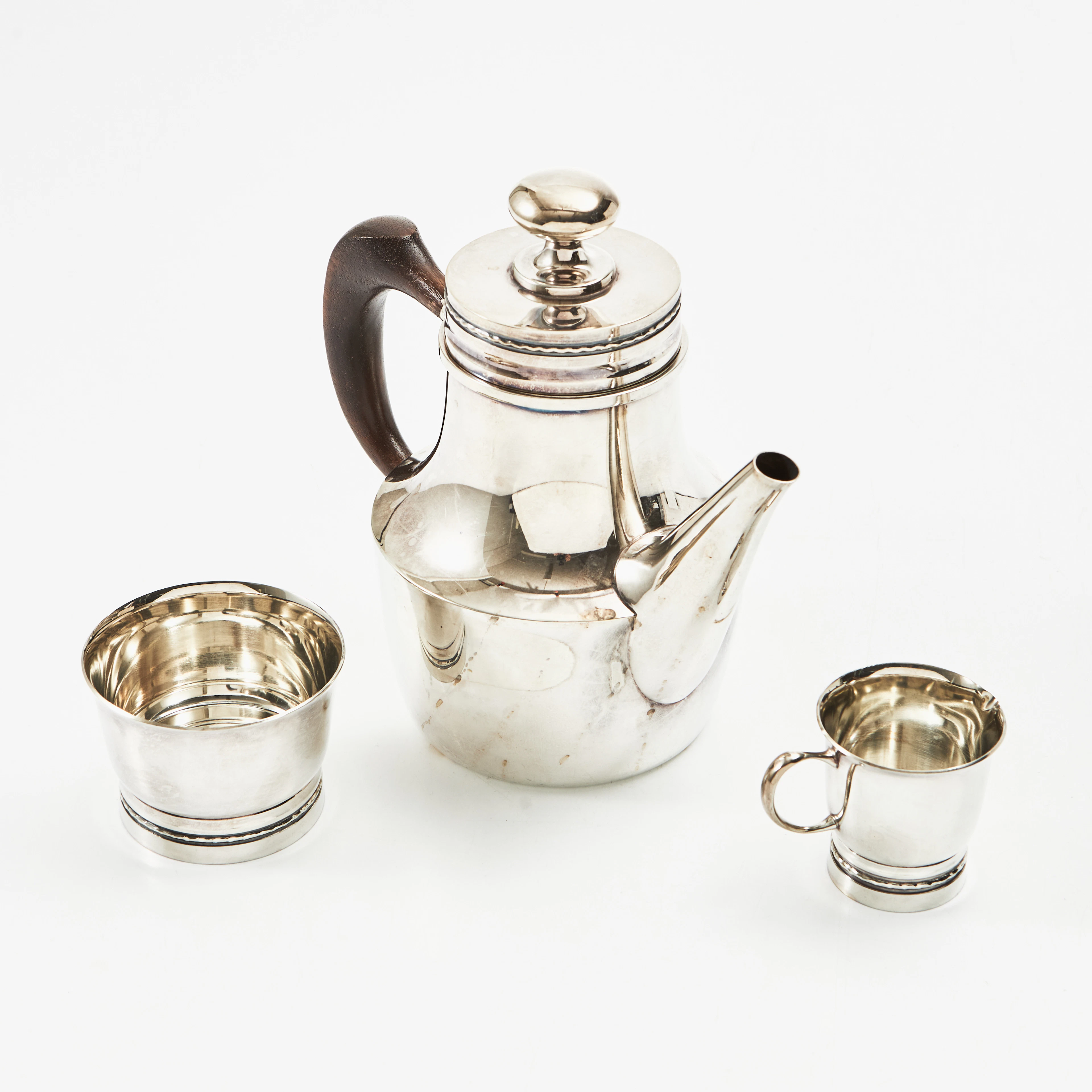 ERIC LÖFMAN. Kaffeservis, 3 delar, silver, MGAB Uppsala 1977.