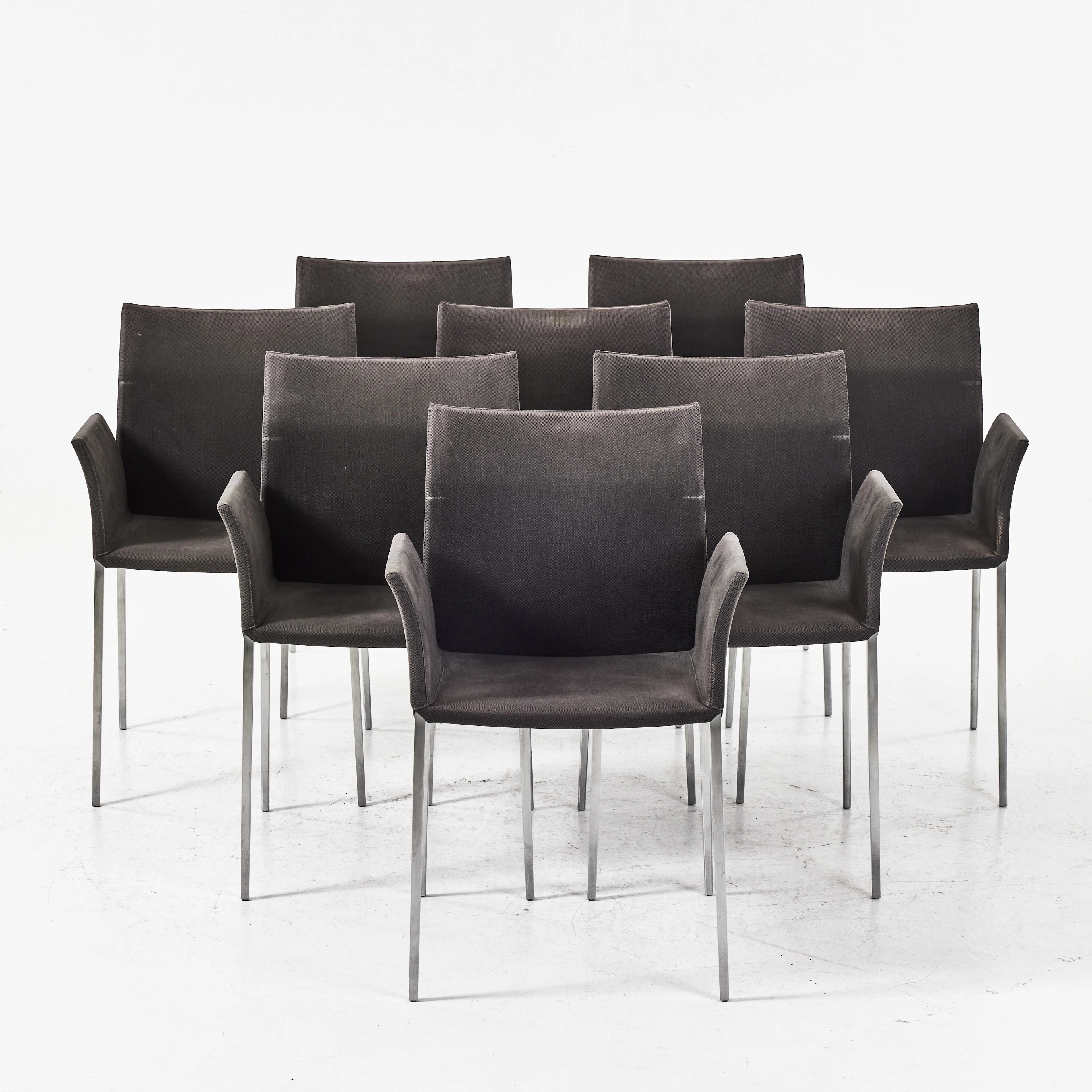 ROBERTO BARBIERI. "Lea", karmstolar, 8 st., Zanotta, Italien, stomme