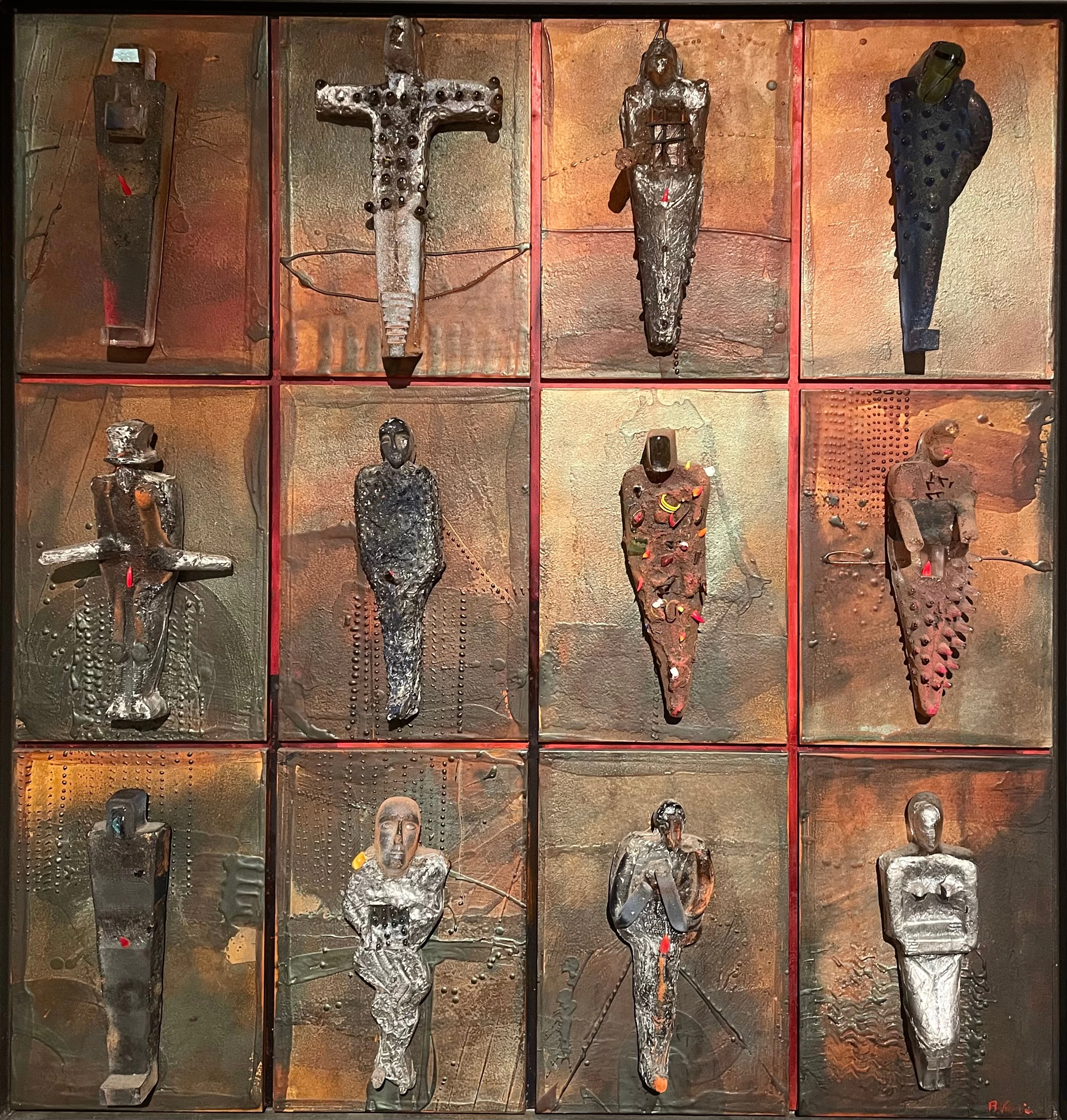 BERTIL VALLIEN. "Idols", Skulptur, Kosta 2011, i form av 12 figurer