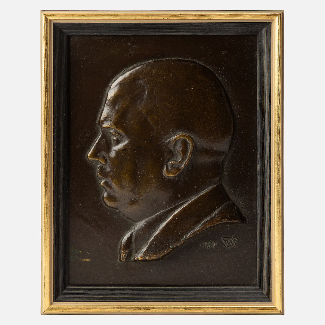 FERDINAND L. WEBER. Relief, brons, signerad och daterad 1937.
