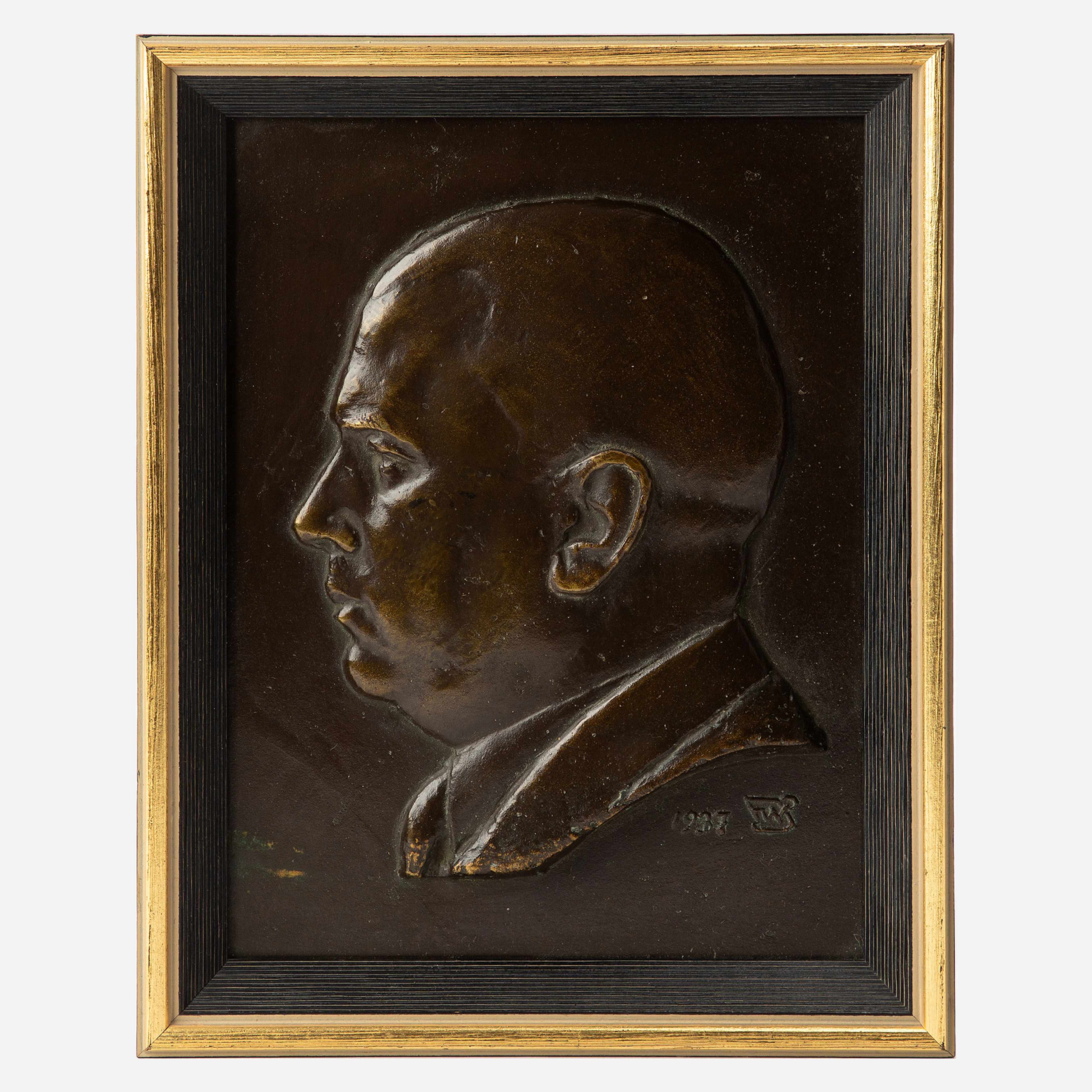 FERDINAND L. WEBER. Relief, brons, signerad och daterad 1937.