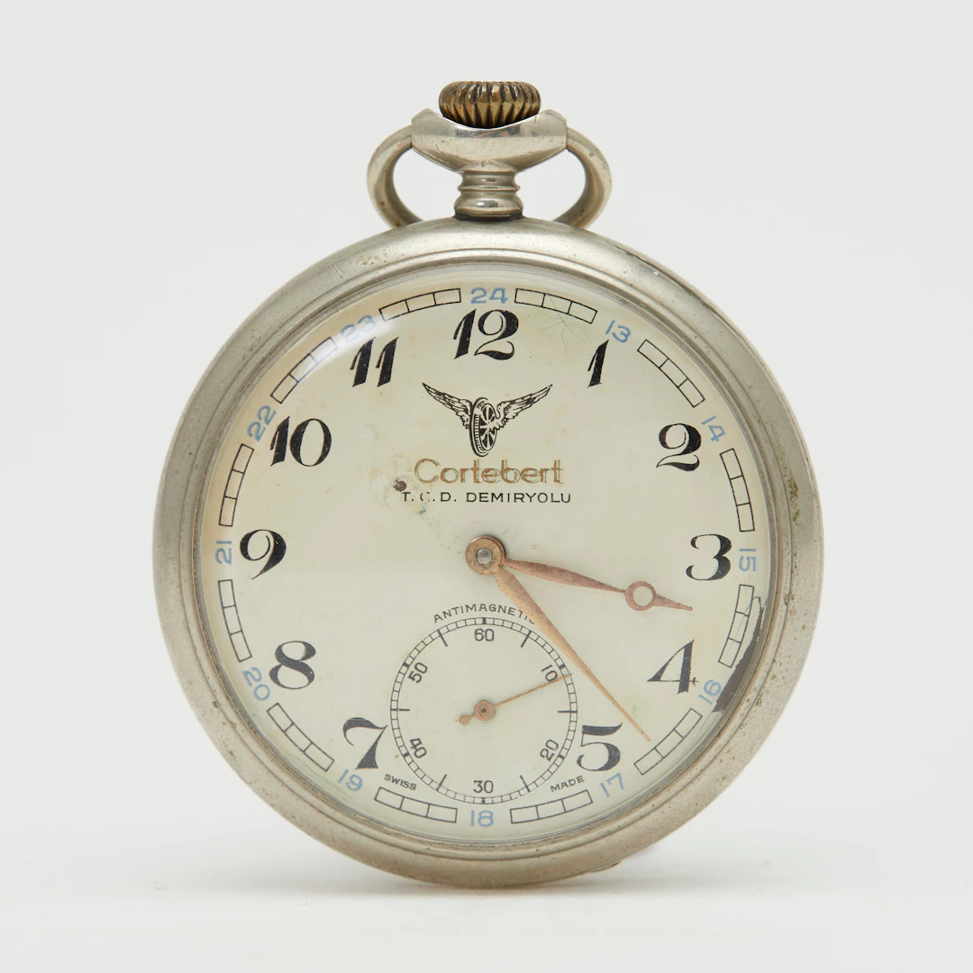CORTÉBERT. Eisenbahn-Taschenuhr, "T.C.D.D." Türkische Staatsbahn