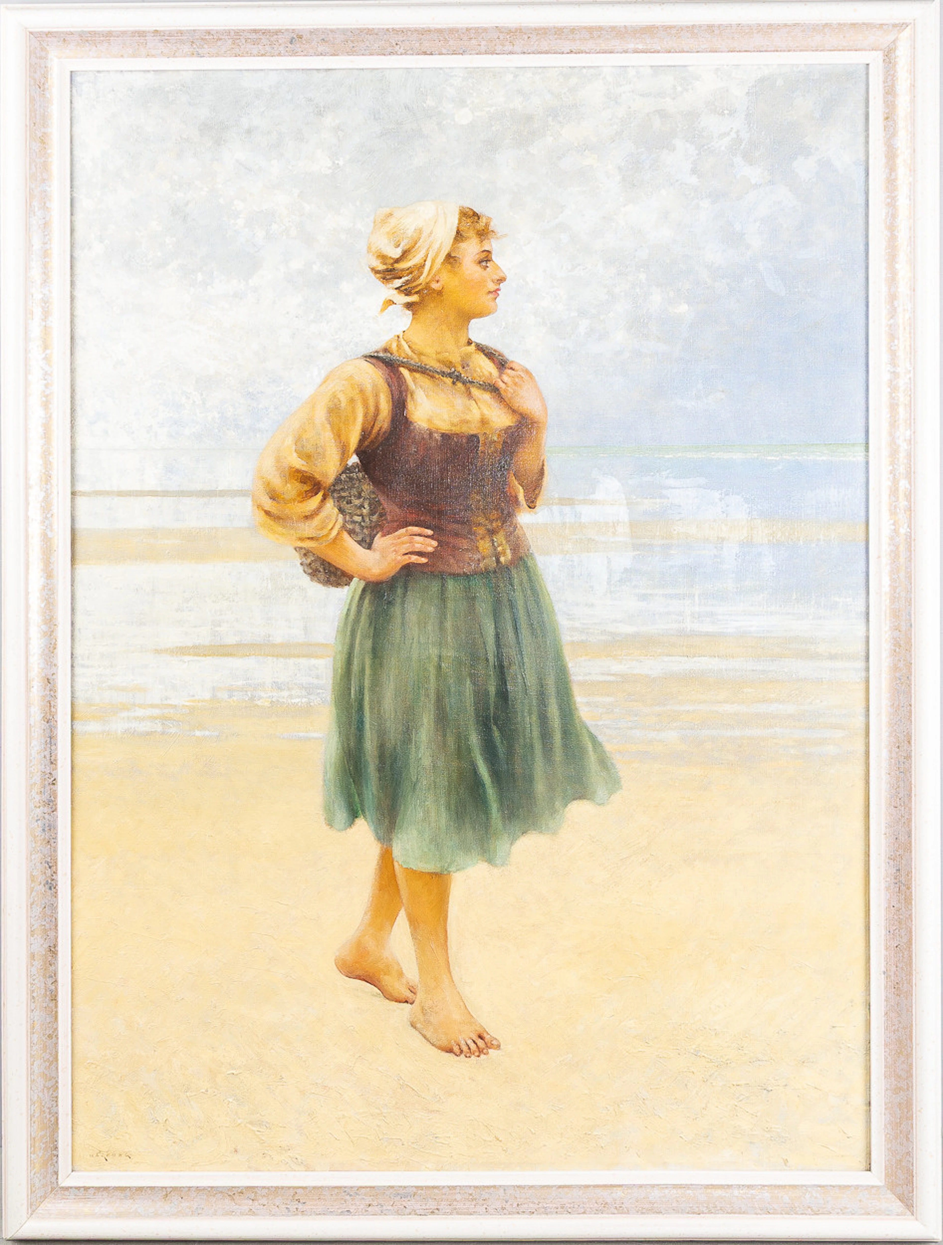 AUGUST HAGBORG. Ostronplockerska, olja på duk.
