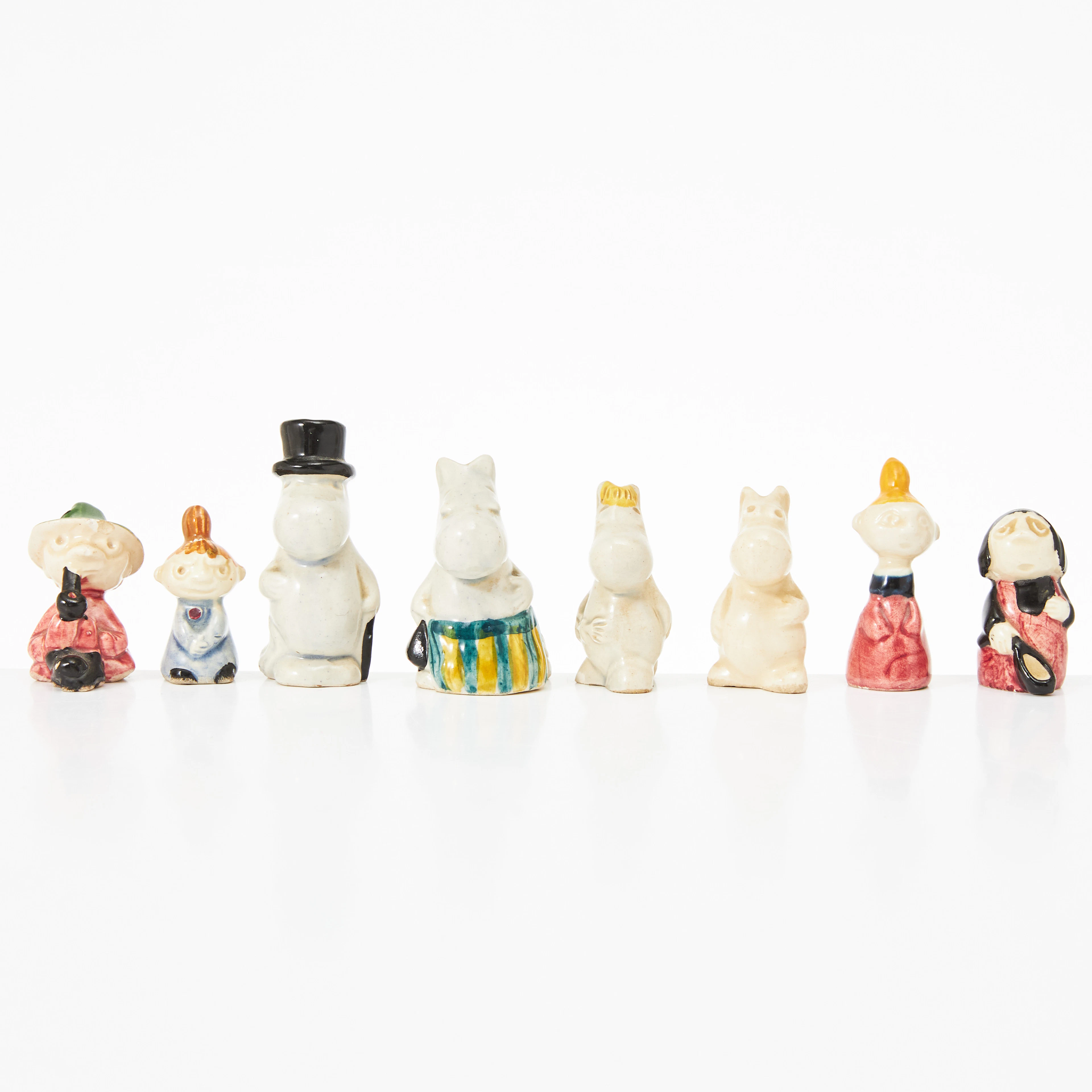 SIGNE HAMMARSTEN-JANSSON & LEO TYKKYLÄINEN. Figurer, 8 st.,mumin