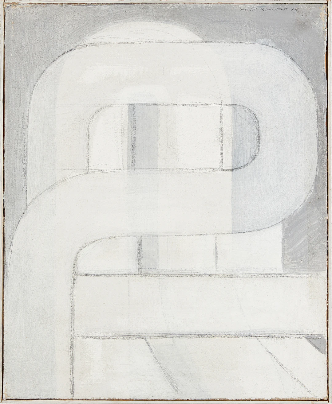 BERTIL BERNTSSON. Geometrisk komposition, olja på duk, signerad, daterad -74.