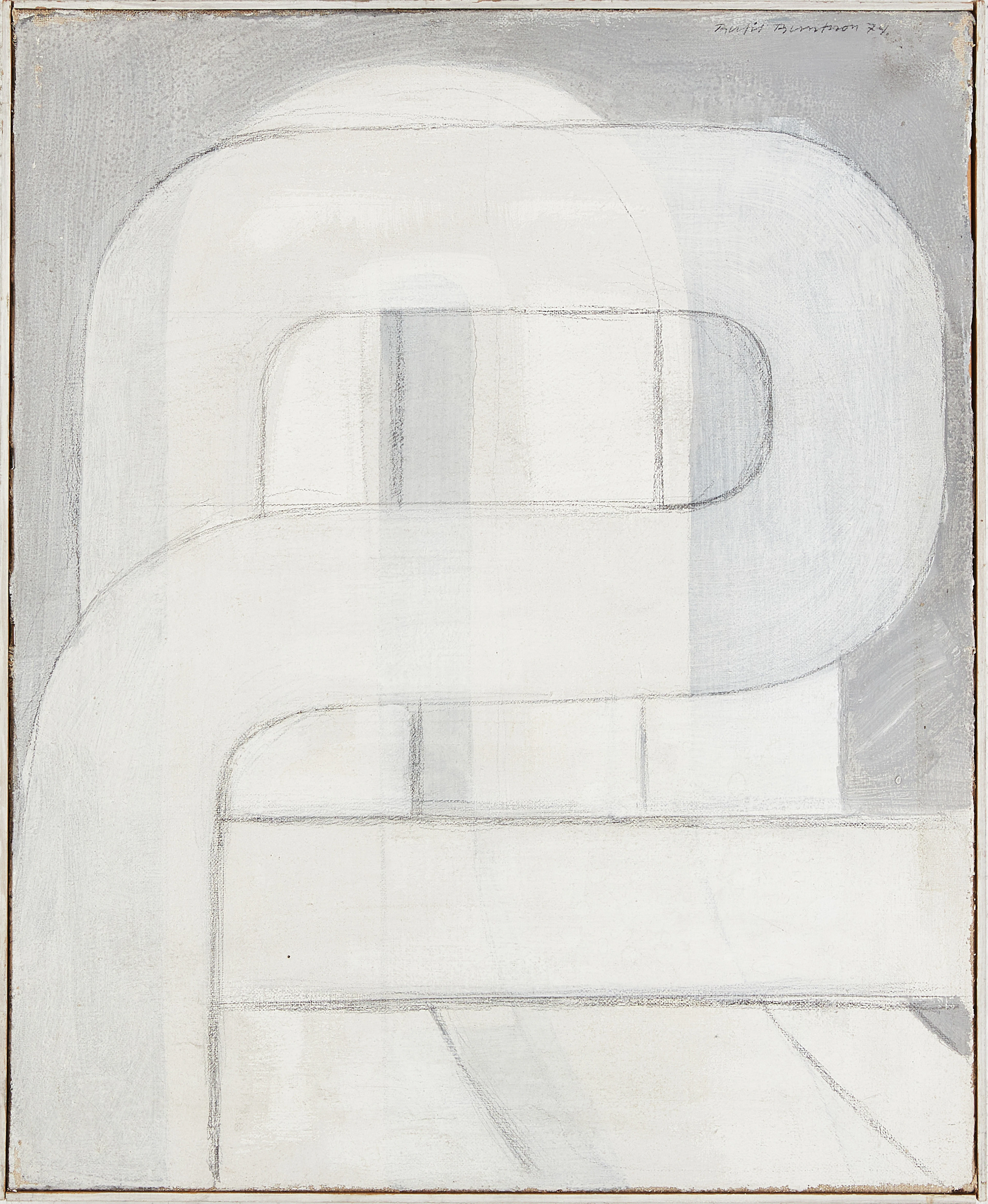 BERTIL BERNTSSON. Geometrisk komposition, olja på duk, signerad, daterad -74.