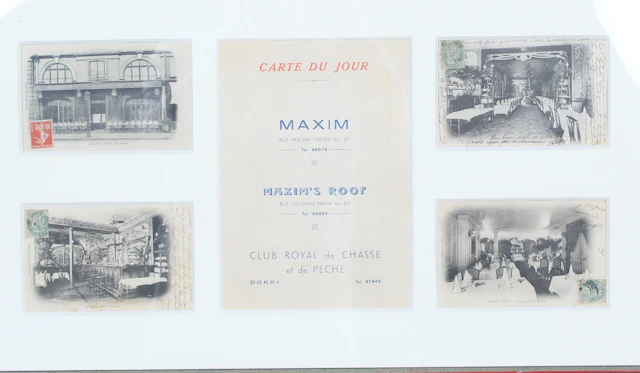 Carte Du Jour, MAXIM 's Roof, Postkarten, Paris.