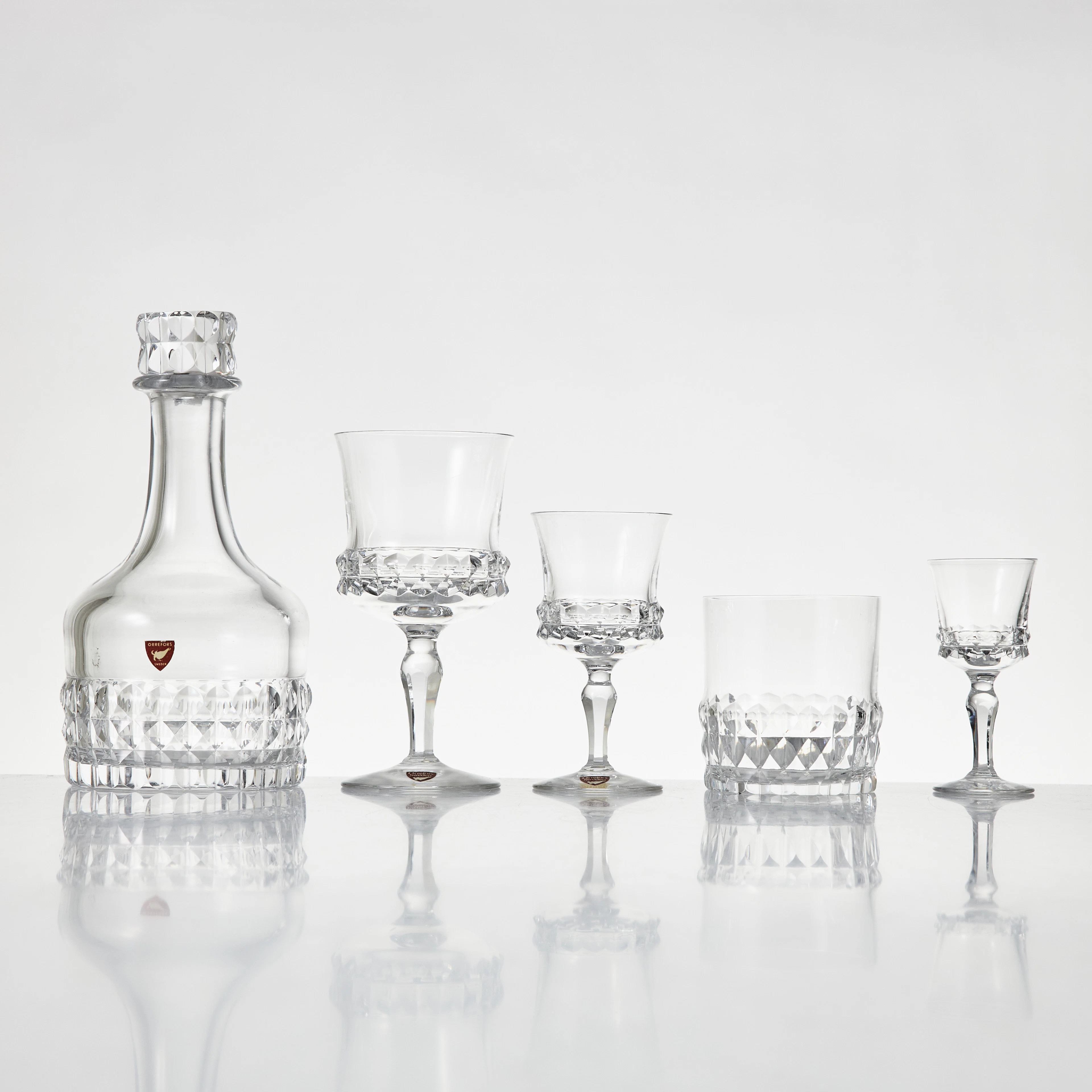 INGEBORG LUNDIN. Glasservis "Silvia", 24 delar, Orrefors.