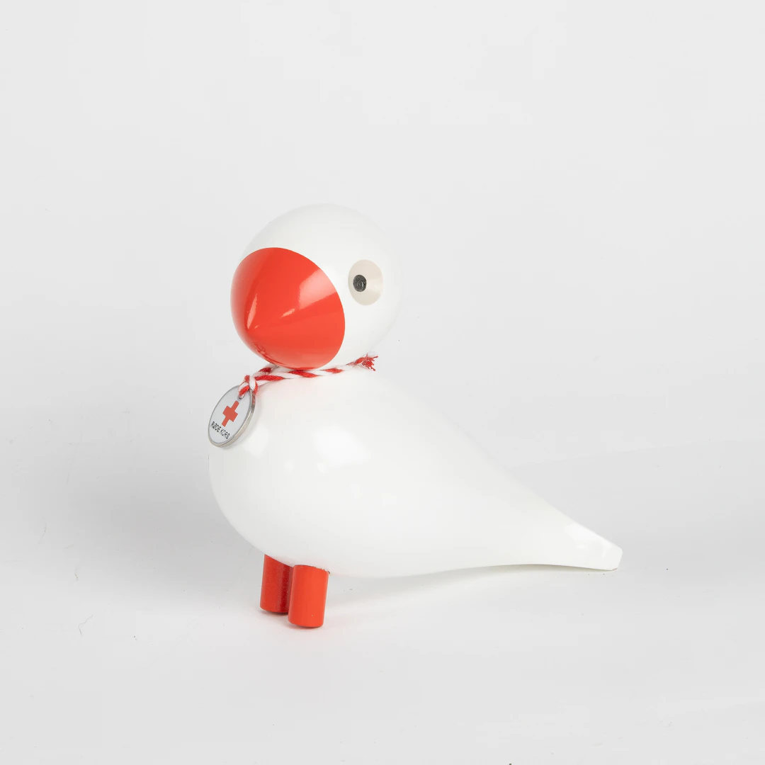 KAY BOJESEN. Figurin, Røde Kors sangfugl, bemålat trä, Danmark.