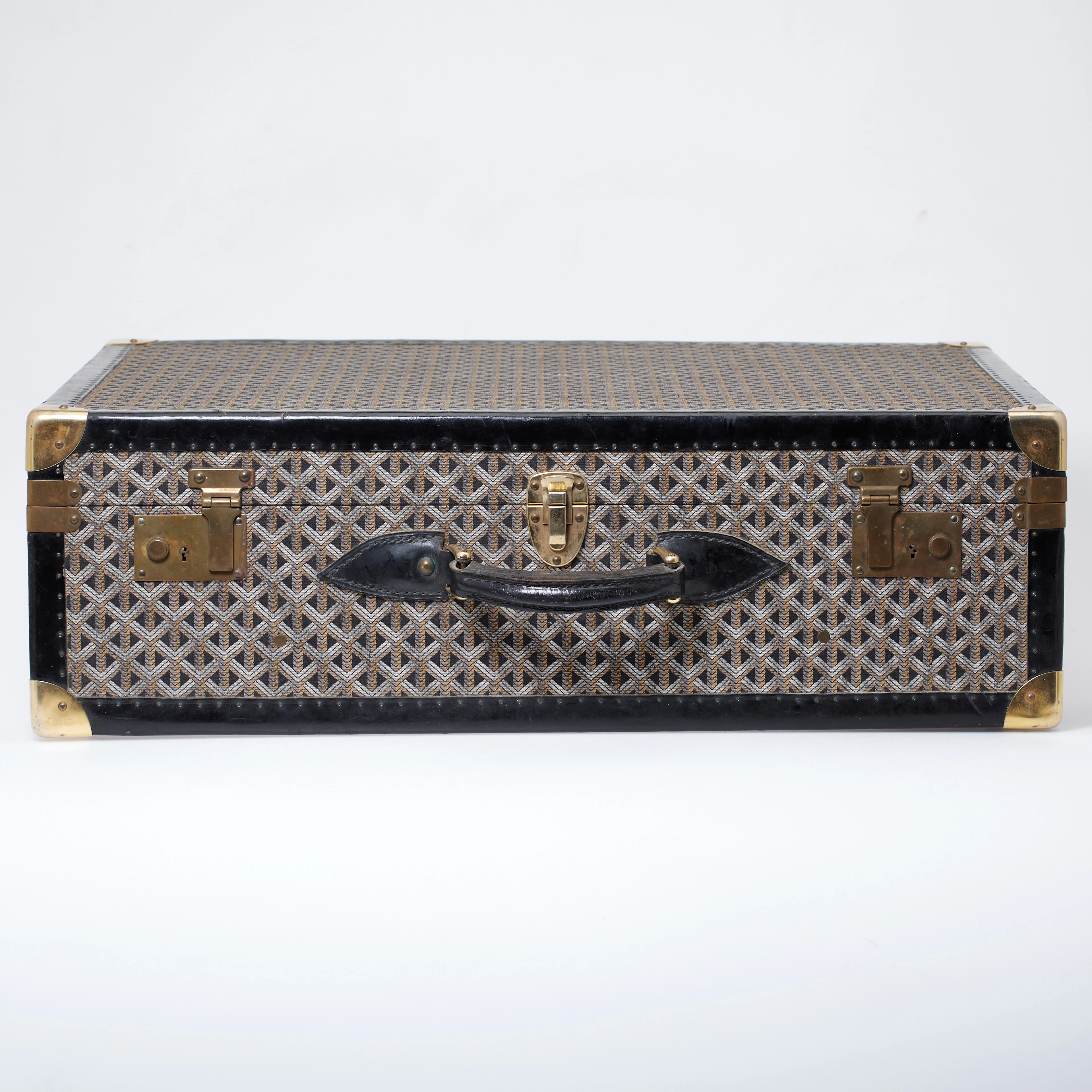 GOYARD. Reisekoffer / Gepäck, Textil, Messing, 1970/80er Jahre, Frankreich.