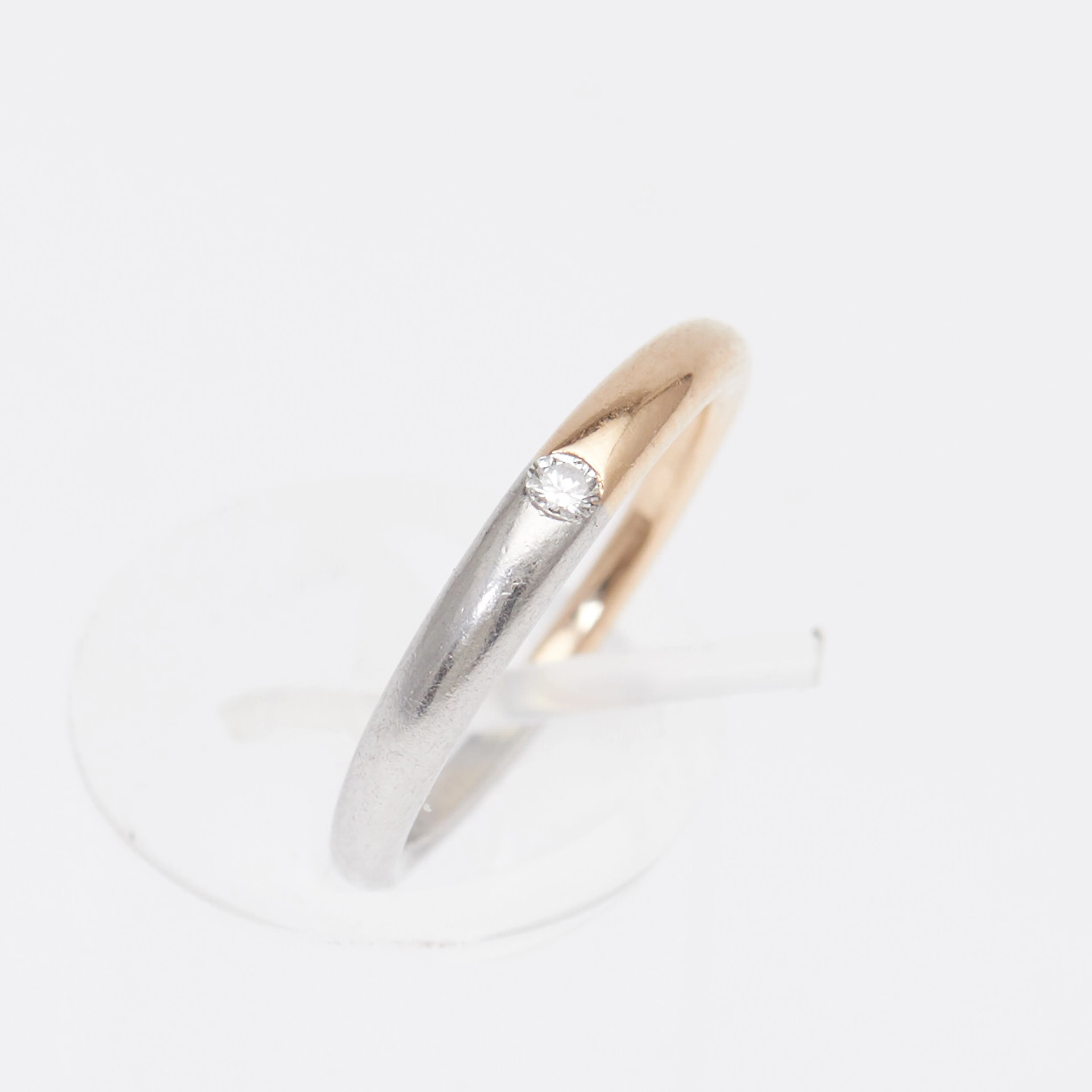 iessing Bicolor Ring, 950er Platin, 750er Gelbgold, Brilliant.