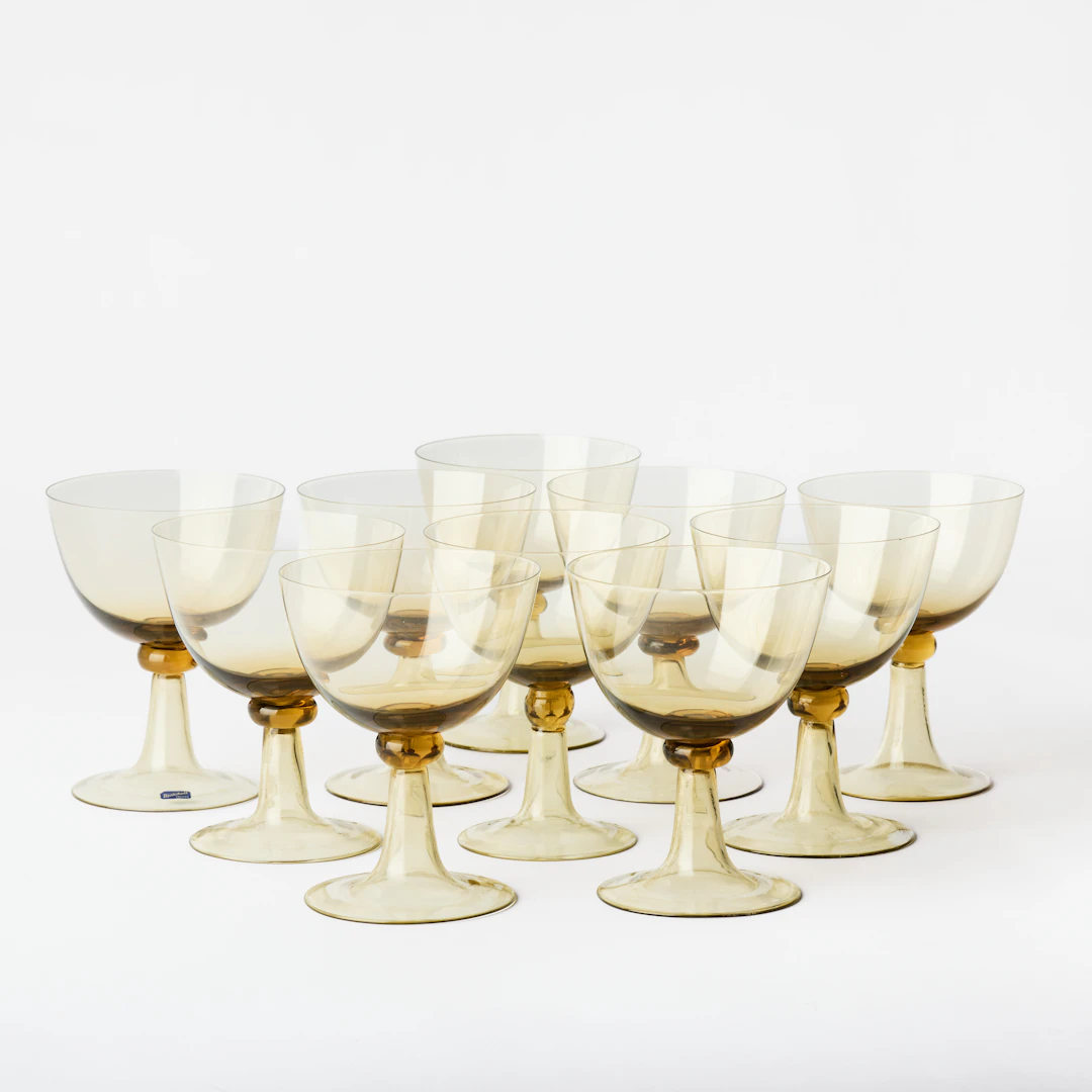 JOSEF FRANK. Vinglas, 10 st., för Firma Svenskt Tenn, 1950-tal, tillverkade