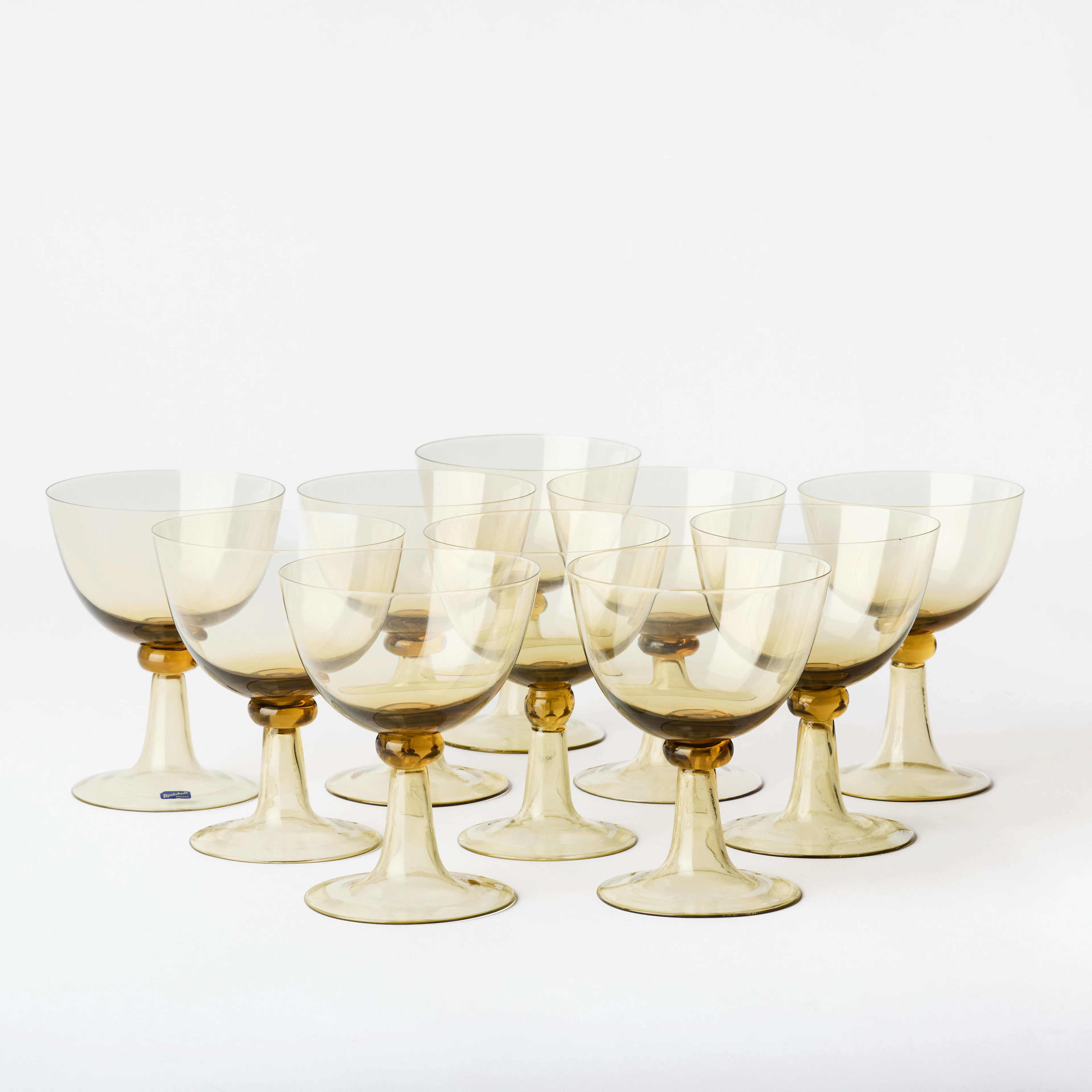 JOSEF FRANK. Vinglas, 10 st., för Firma Svenskt Tenn, 1950-tal, tillverkade