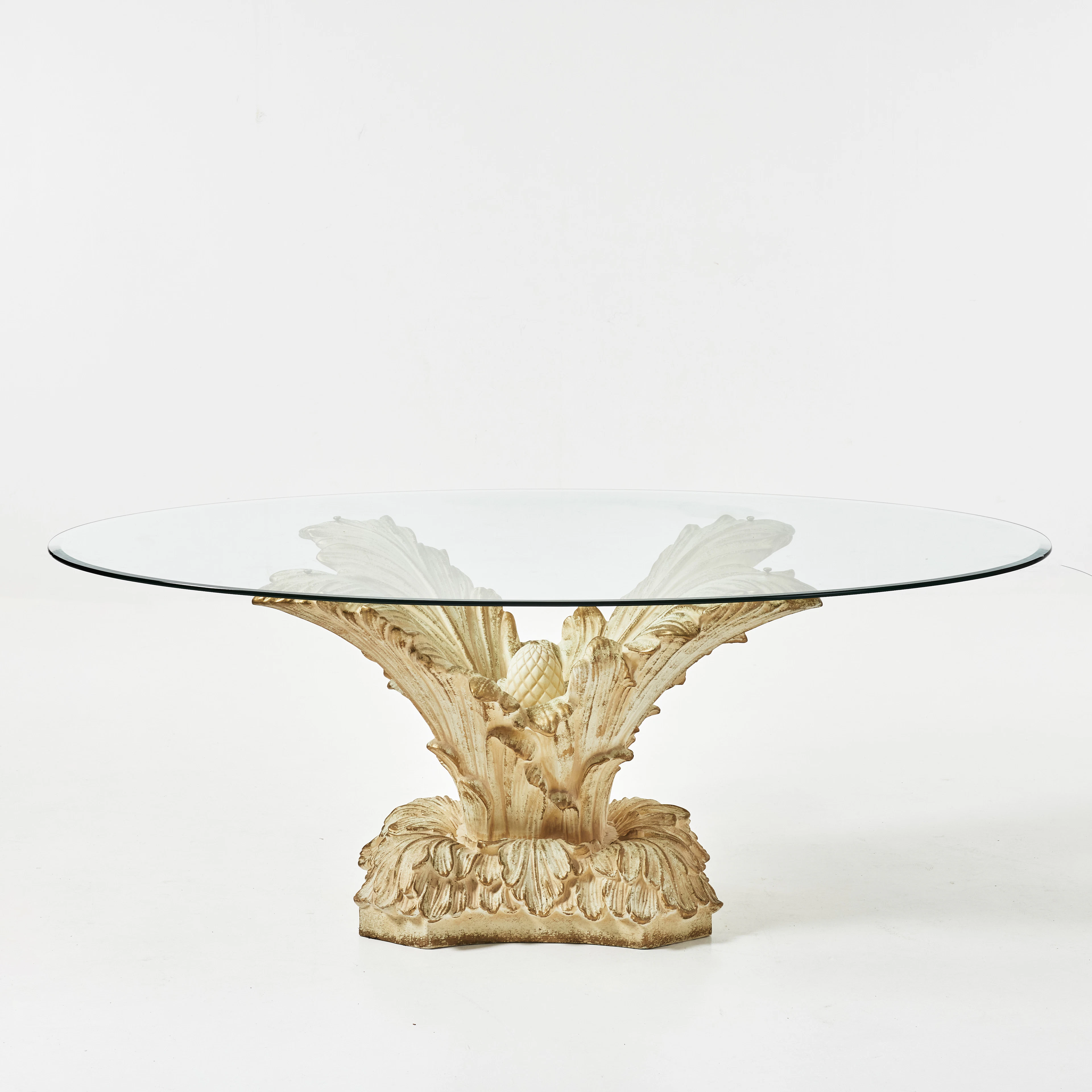 MATBORD, 2000-tal, Hollywood Regency stil, bordsskiva i glas, underrede