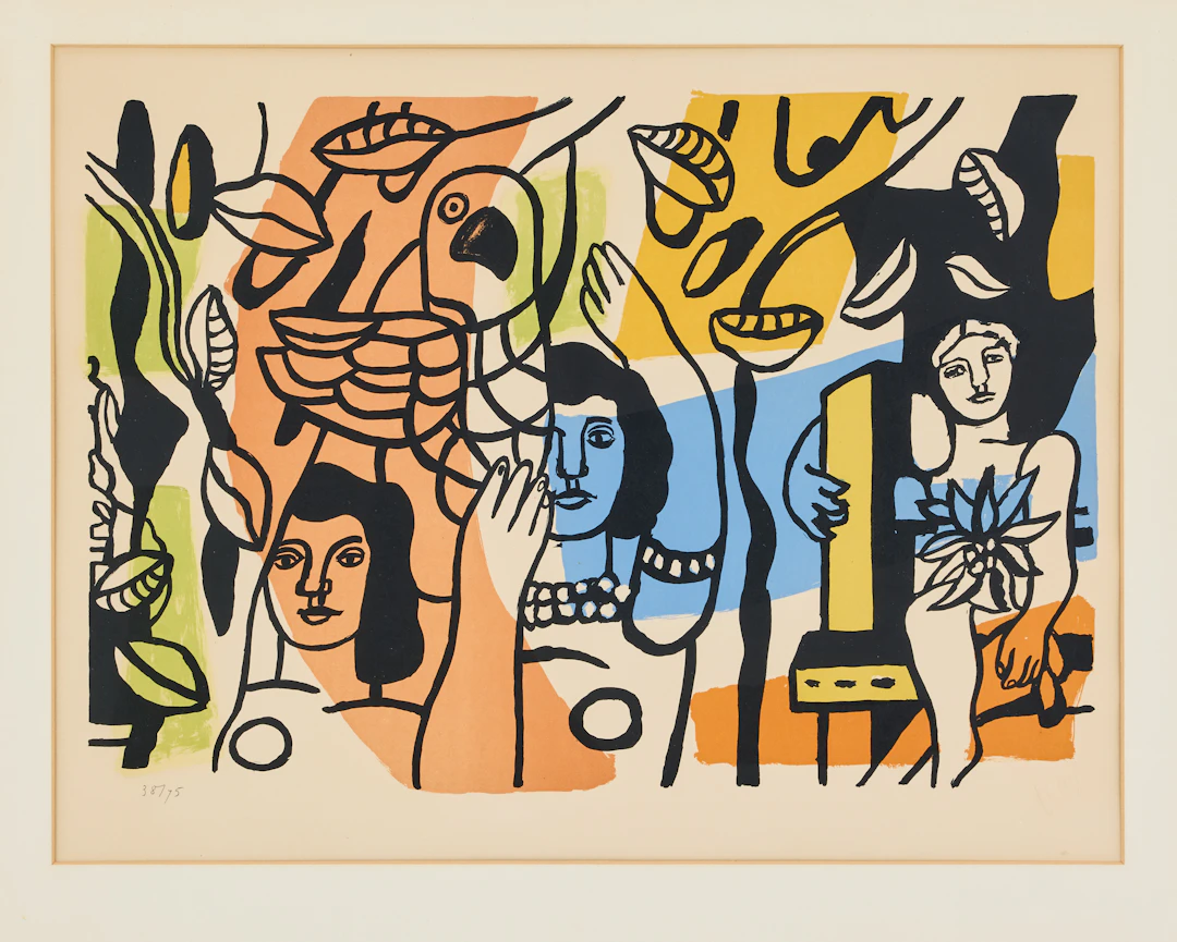 FERNAND LÉGER. "Les Femmes au Perroquet".