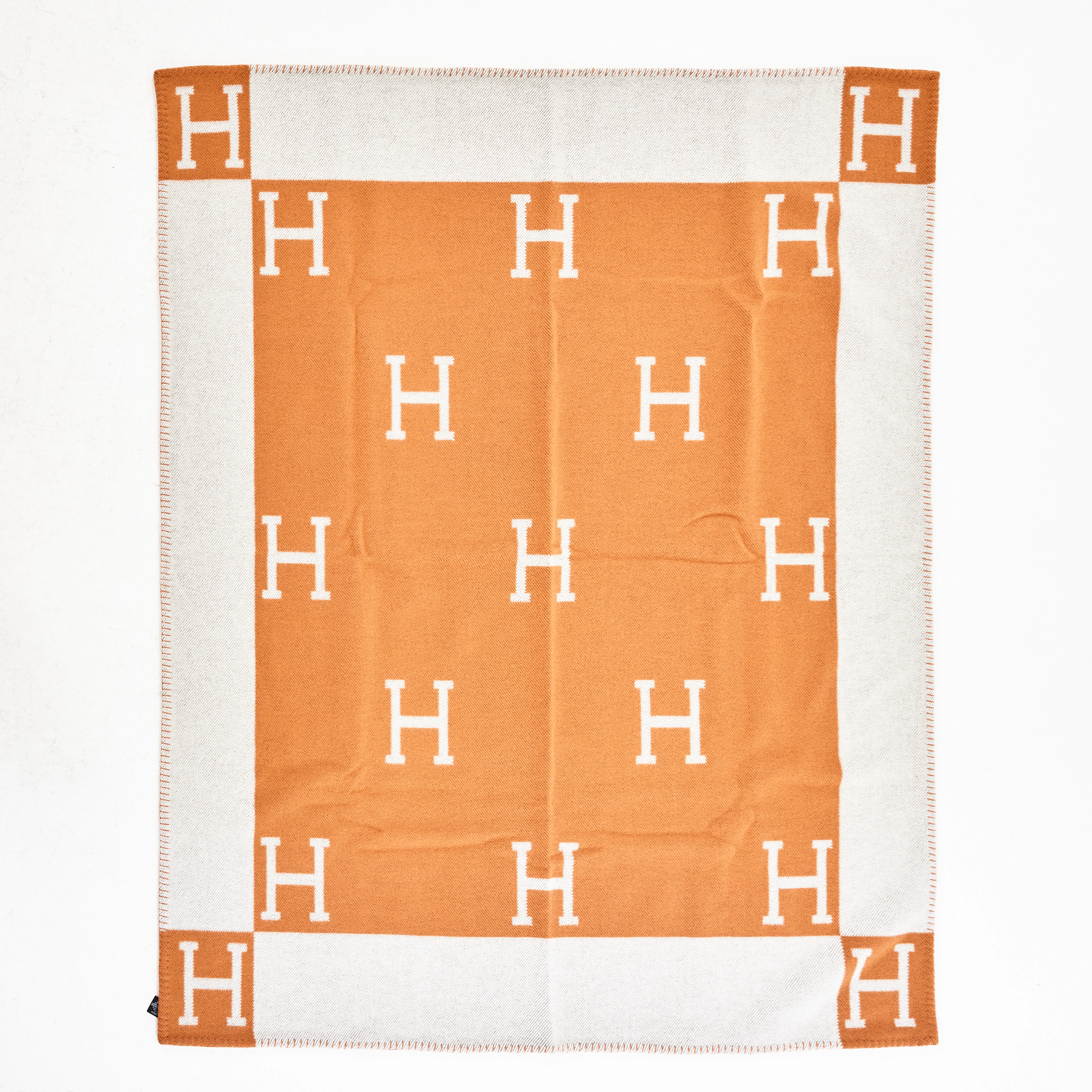 HERMÈS, "Avalon", filt, orange, ull-och cashmire blandning.