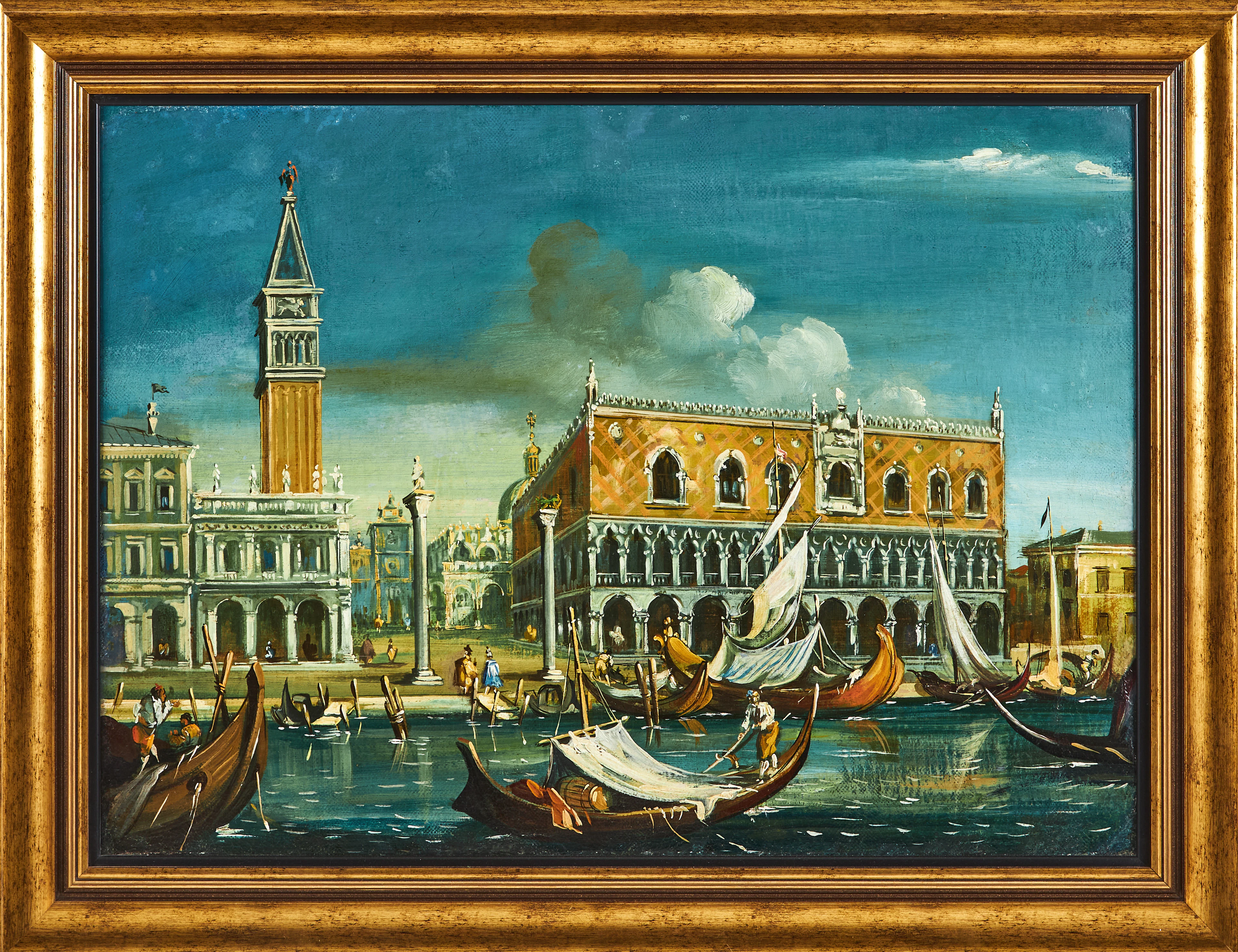 OKÄND KONSTNÄR, 1900-TAL. Kopia efter Giovanni Antonio Canal. Vy över