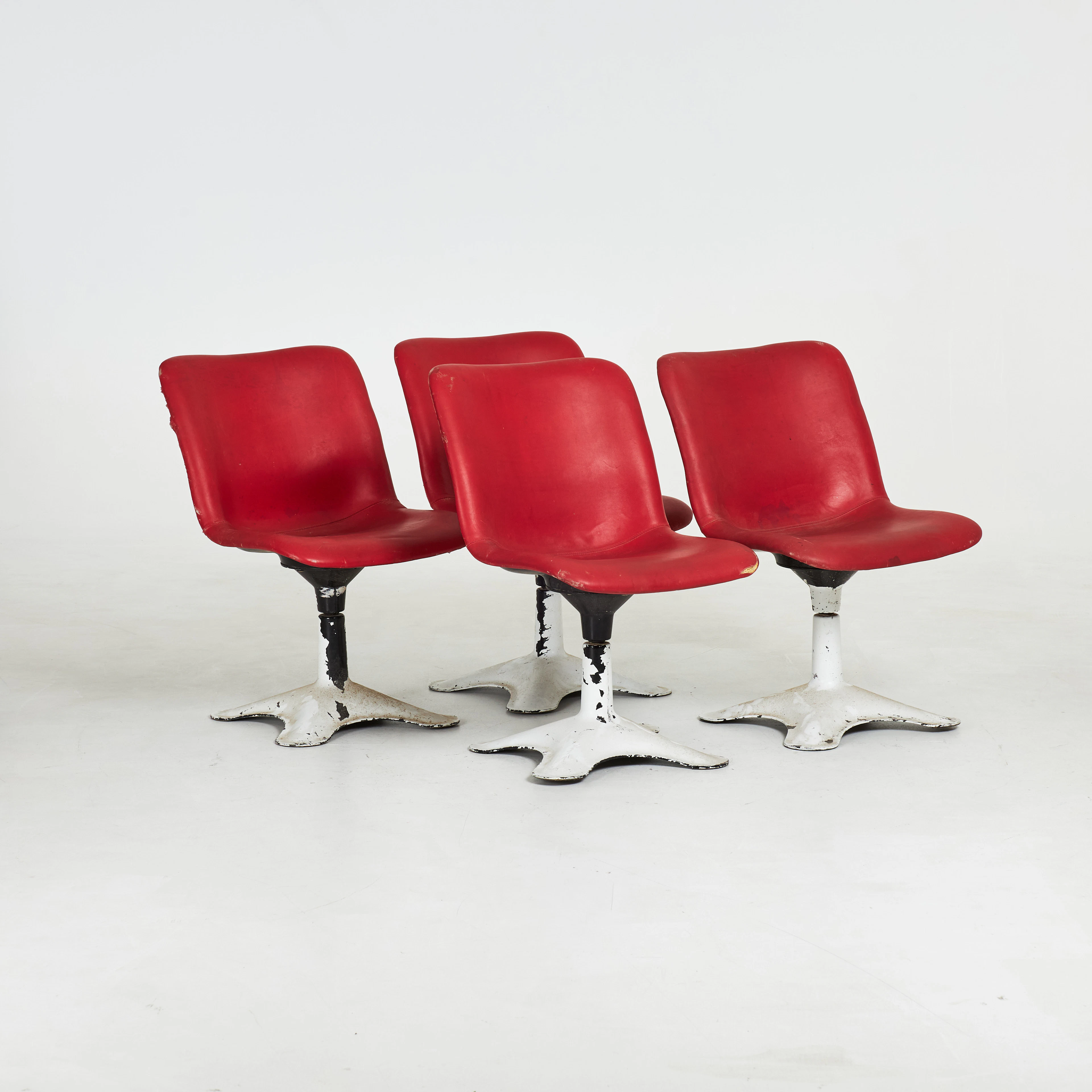 YRJÖ KUKKAPURO. stolar, 4 st, modell 415, Haimi, Finland, läderklädsel