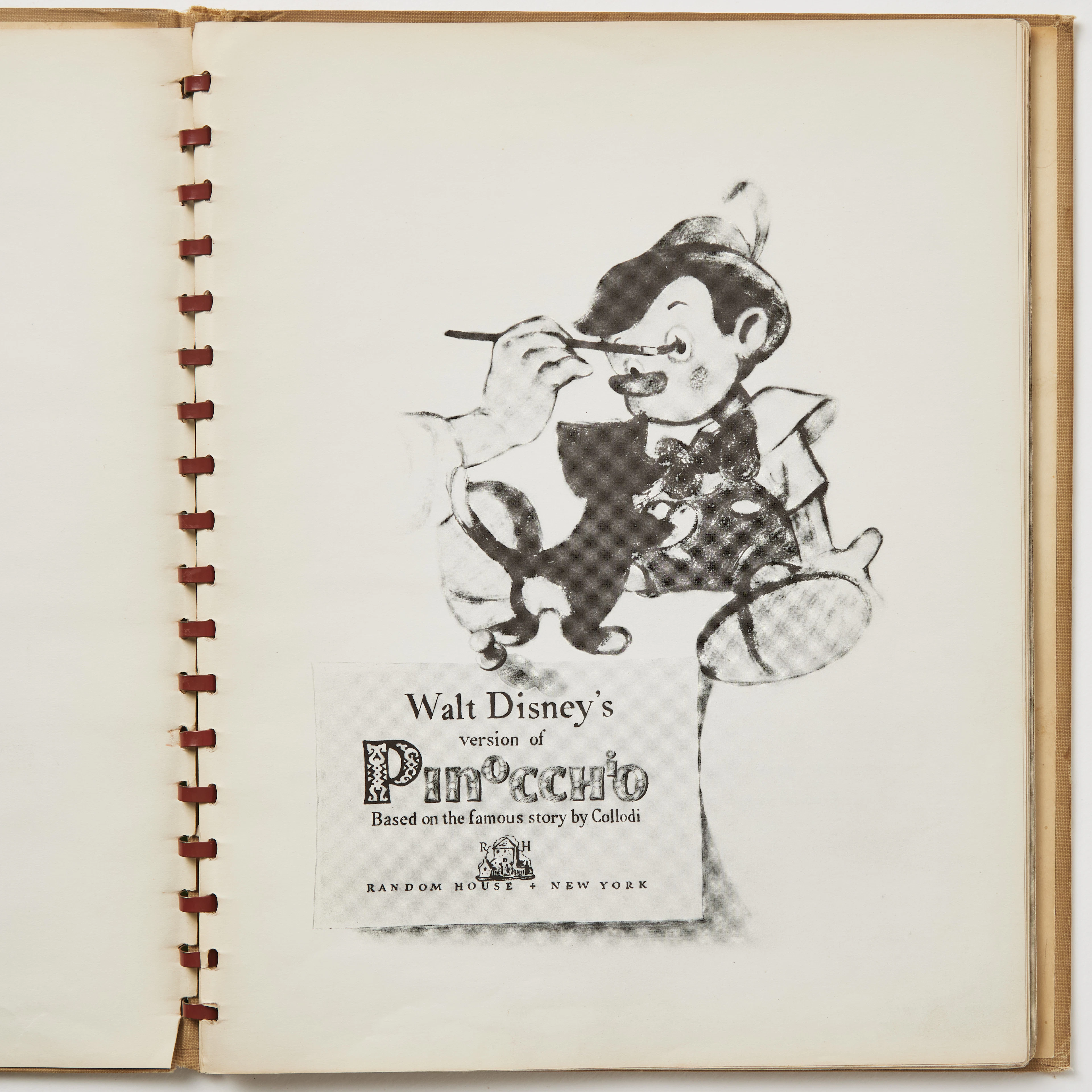 WALT DISNEY'S VERSION OF PINOCCHIO, New York 1939.