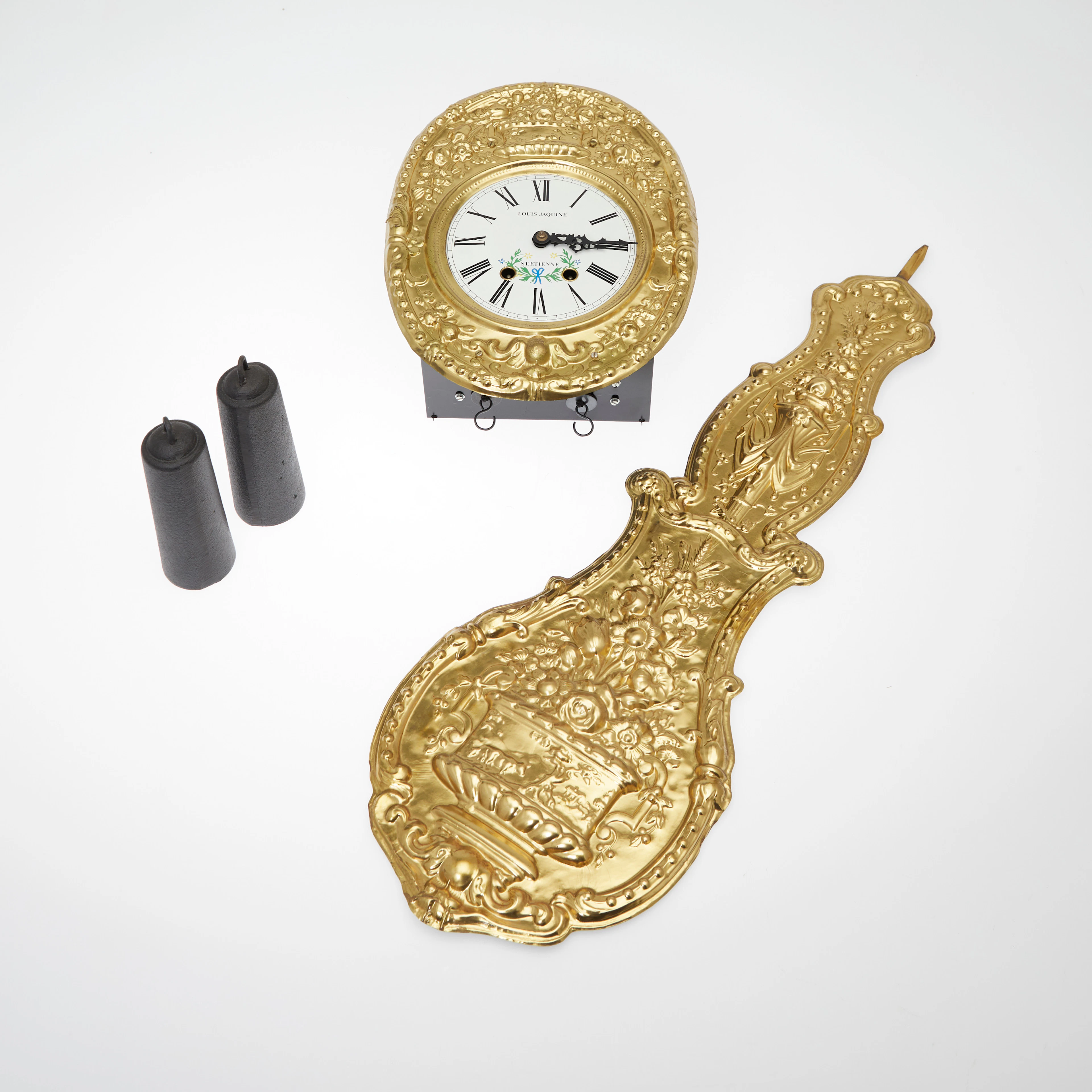 Wanduhr, gemarkt Louis Jaquine, St. Etienne, Frankreich.