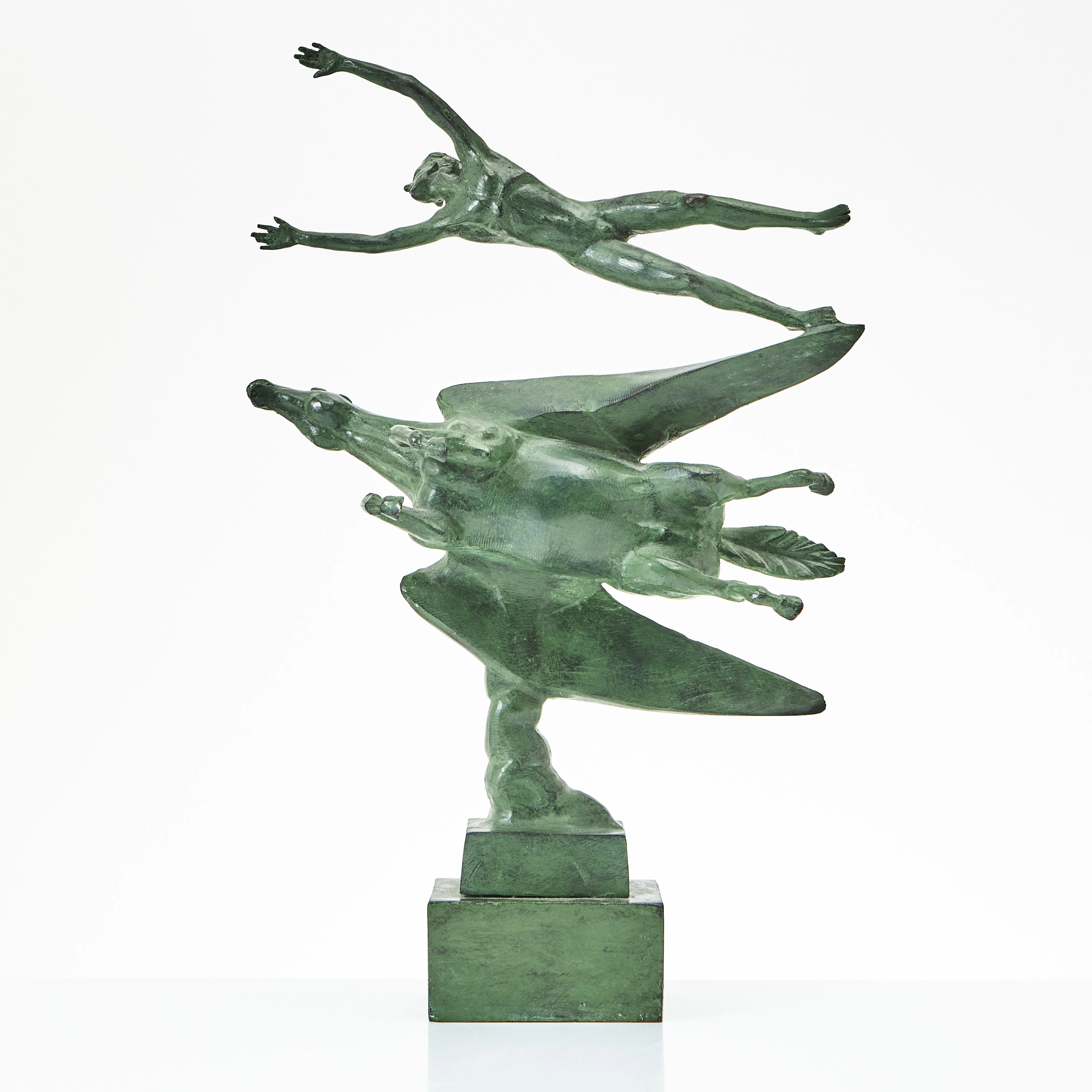 CARL MILLES. EFTER. "Människan och Pegasus", skulptur, Millesgården