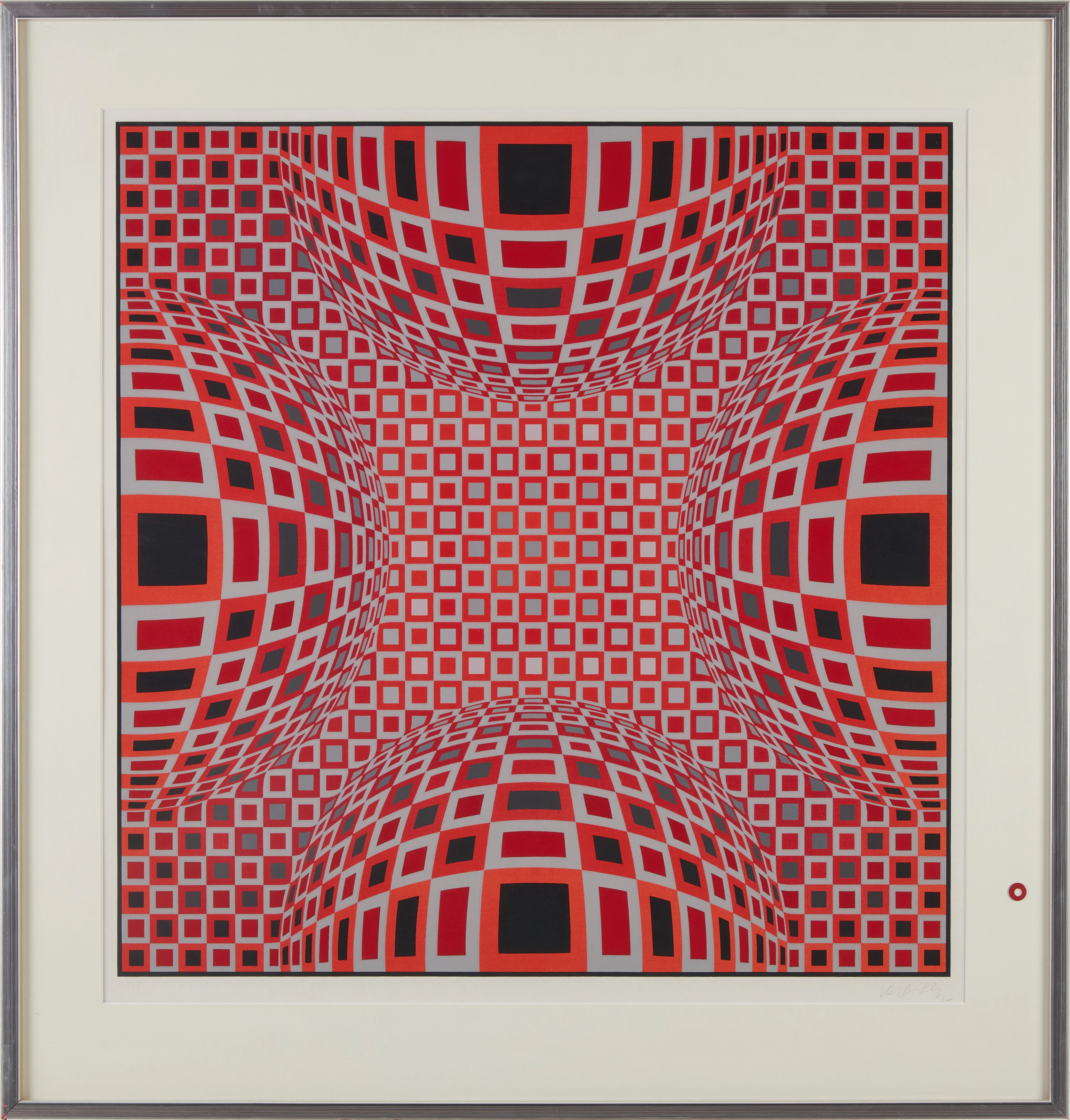 VICTOR VASARELY. Optisk komposition, serigrafi, 14/125, signerad Vasarely.
