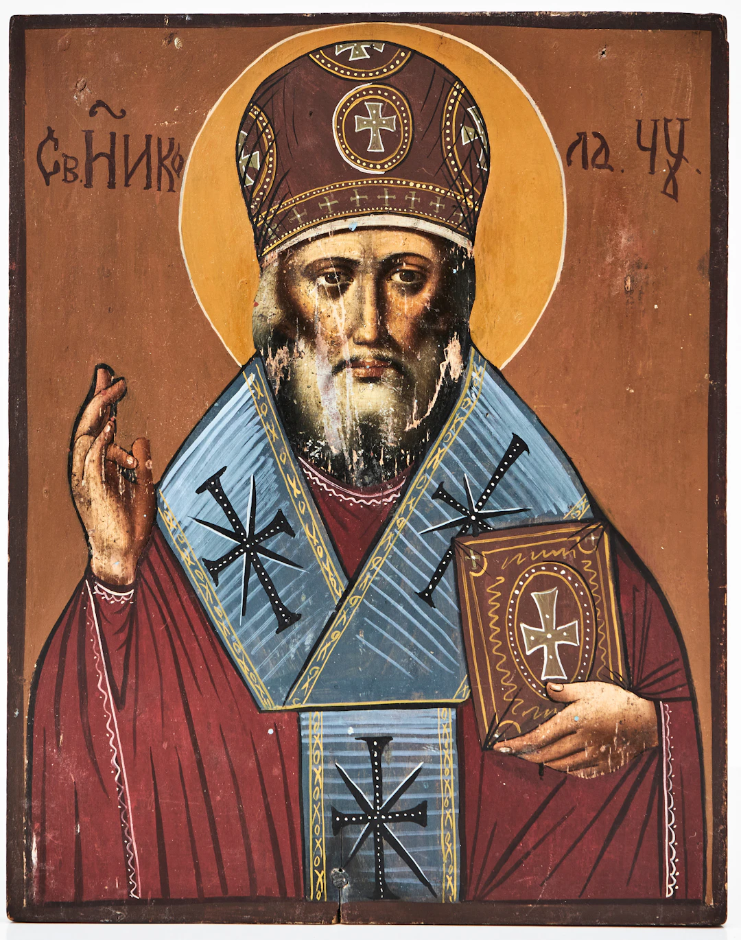 IKON, Ryssland, omkring år 1900, Sankt Nikolaus av Myra.