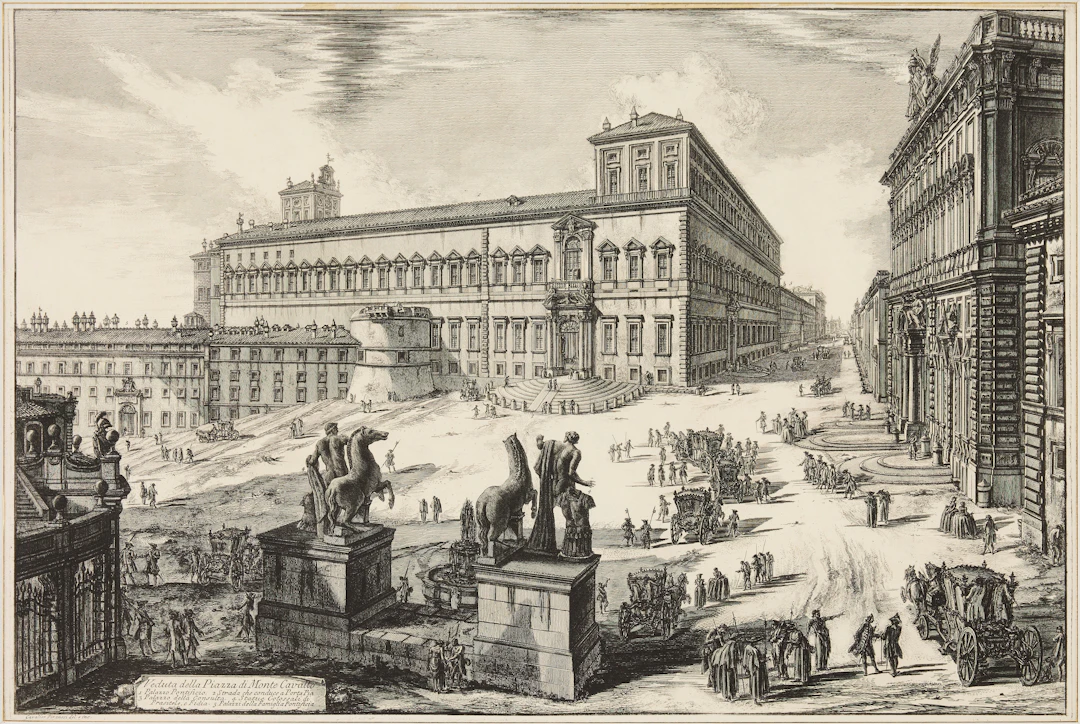 GIOVANNI BATTISTA PIRANESI. "Veduta della Piazza di Monte Cavallo".