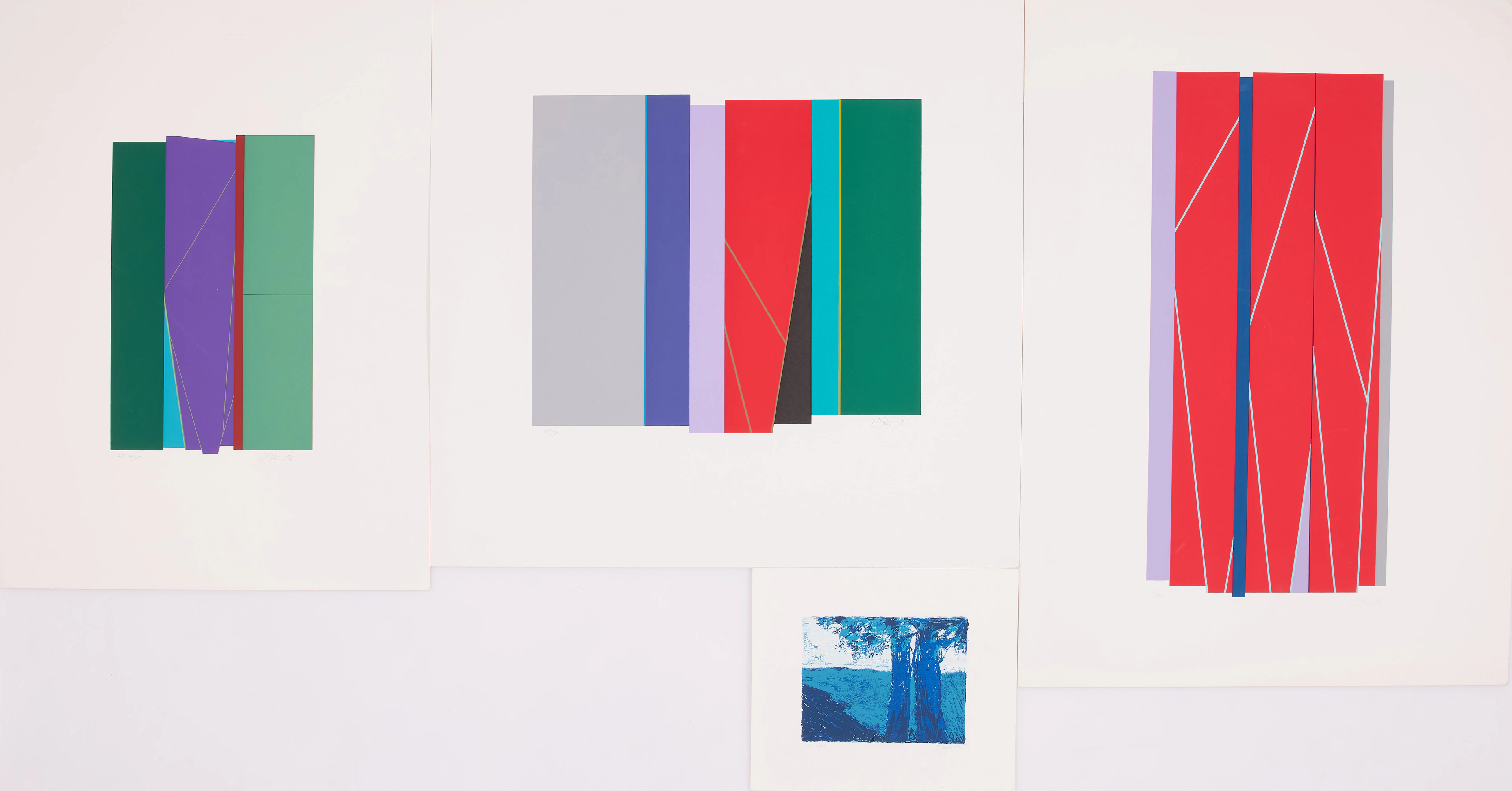 ILKKA PÄRNI. 4 st, kompositioner, serigrafier, signerad, daterad 95