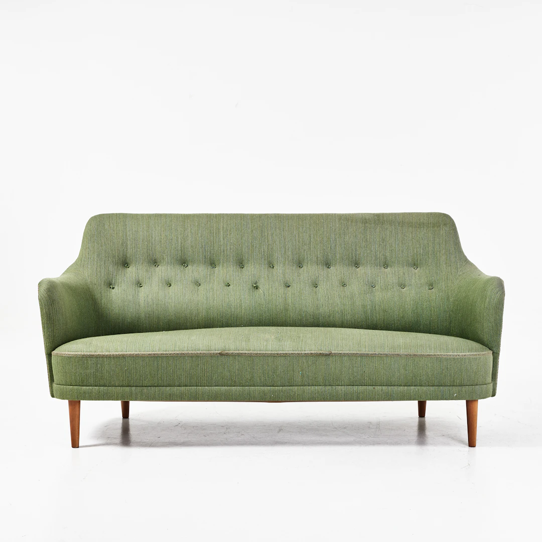 CARL MALMSTEN. ''Samsas'', soffa, grön ylleklädsel.
