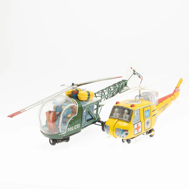 ADAC Rettungshubschrauber und Polizeihubschrauber, Blech, Japan 1960-1970er