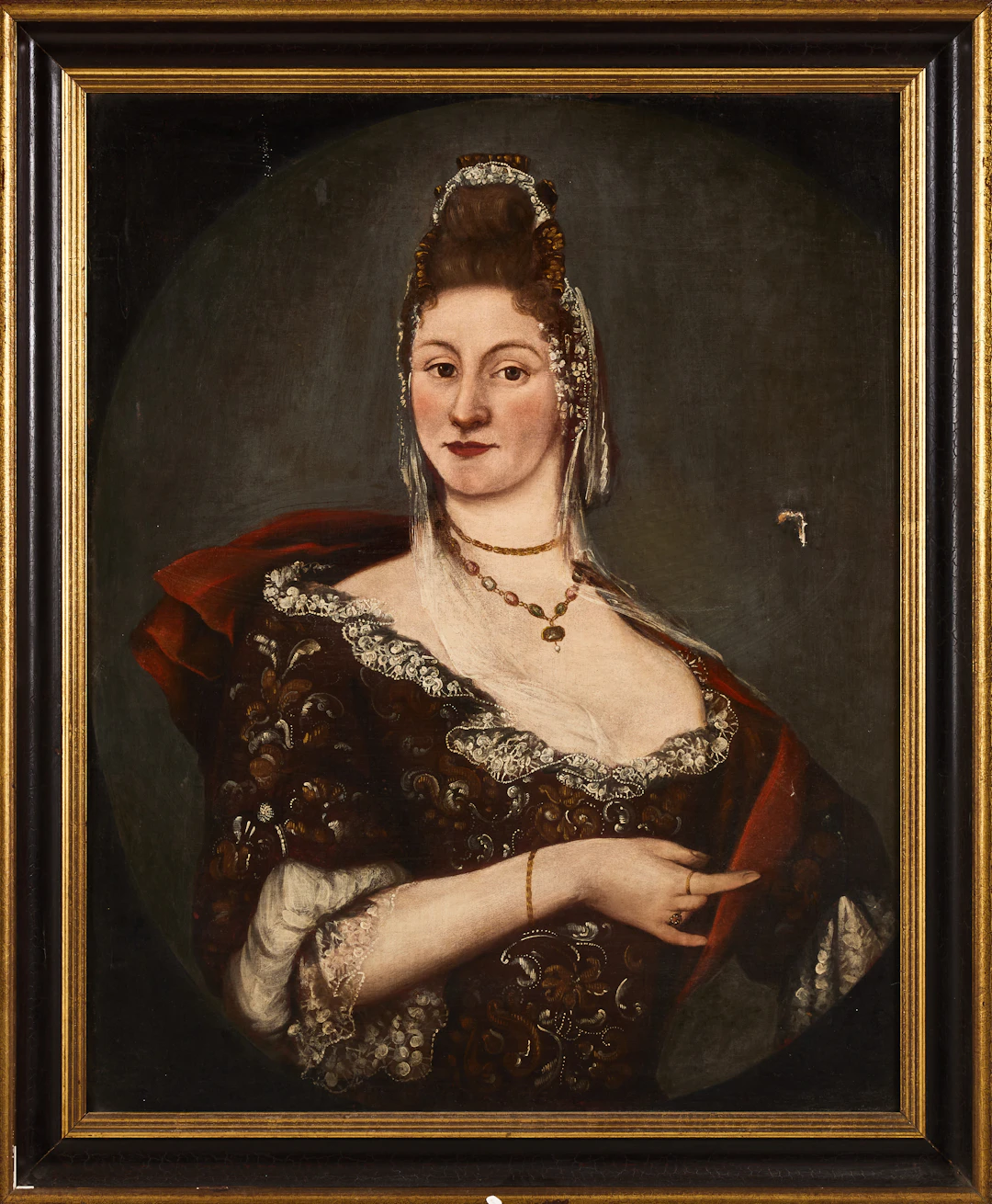 OKÄND KONSTNÄR, 17/1800-TAL. Porträtt av en adelsdam.