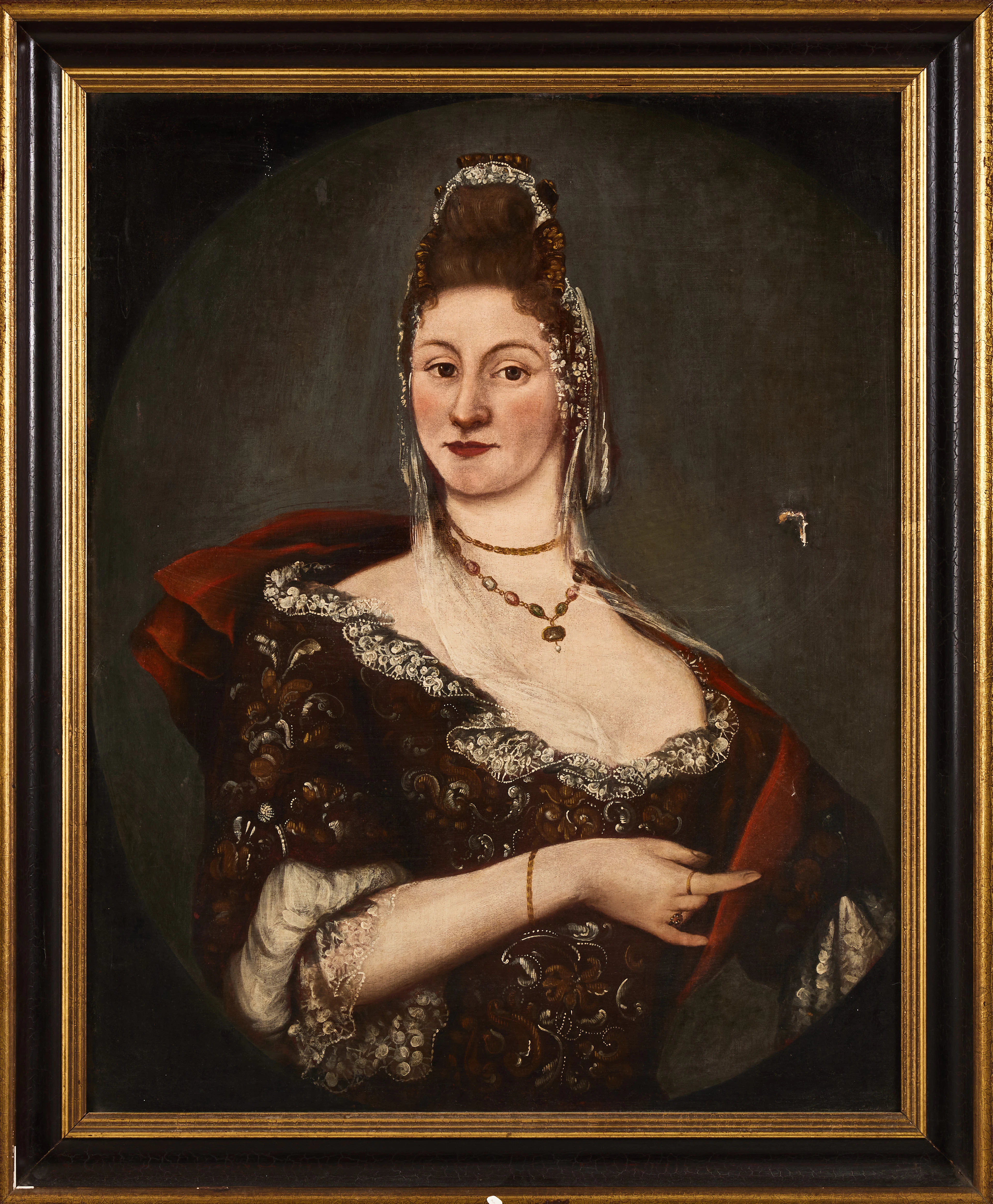 OKÄND KONSTNÄR, 17/1800-TAL. Porträtt av en adelsdam.