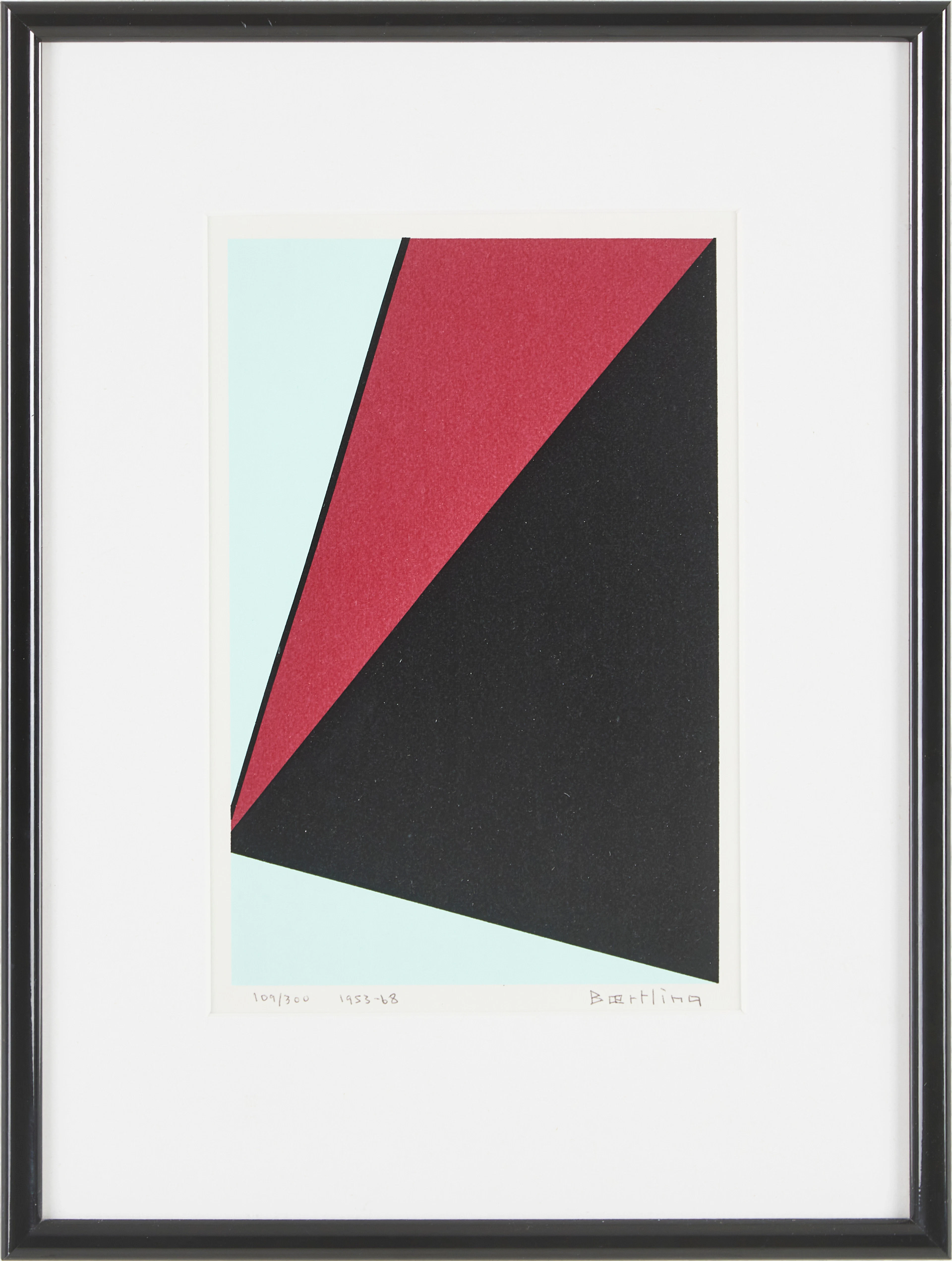 OLLE BAERTLING. "Thème noir rouge blanc", färgserigrafi, signerad
