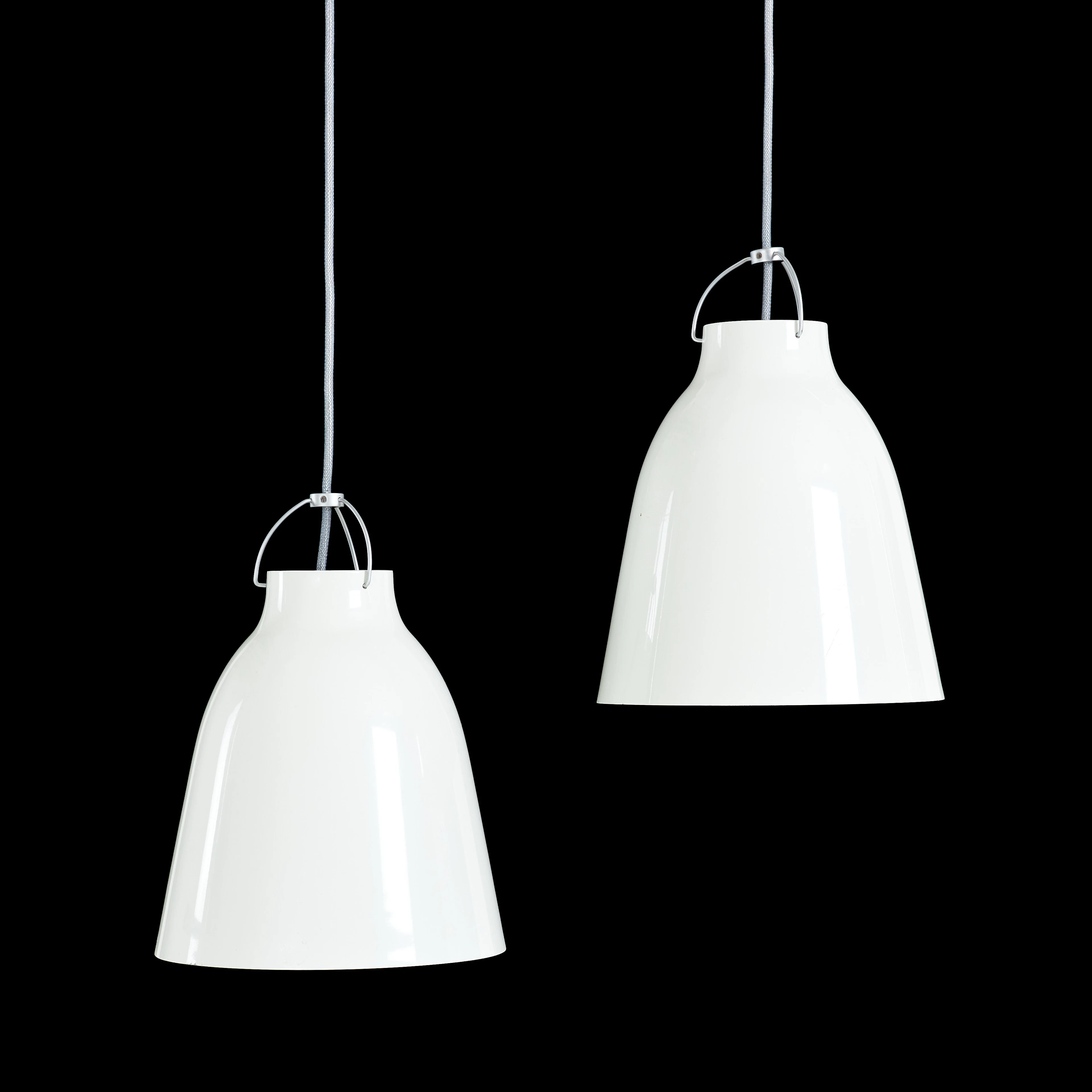 CECILE MANZ. Taklampor, 1 par, "Caravaggio P2, för Fritz Hansen, lackerad