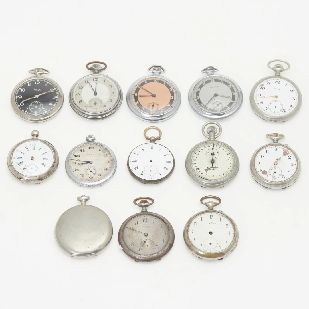 KIENZLE, RUHLA, JUNGHANS ETC., Konvolut Taschenuhren. (13).