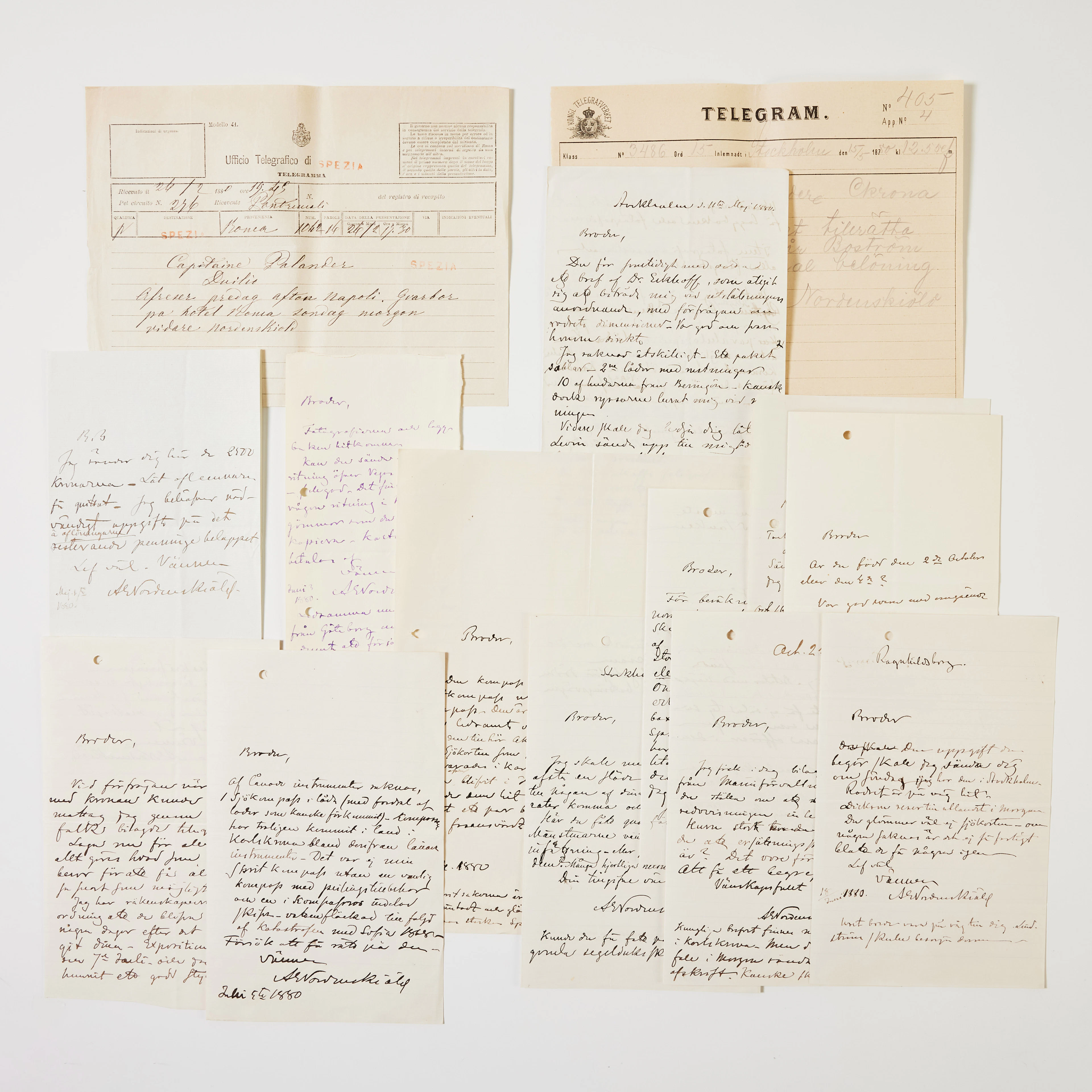 12 BREV FRÅN A. E. NORDENSKIÖLD TILL LOUIS PALANDER OM VEGAEXPEDITIONENS