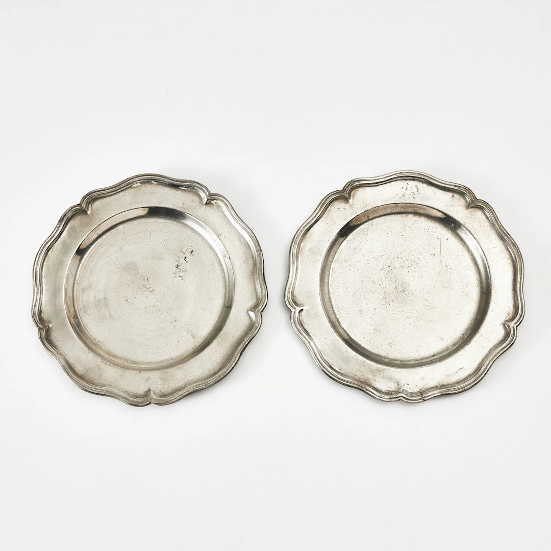 FAT, 1 par, tenn, Johan Gustaf Ryman (verksam 1761-1797), märkt Stockholm 1767.