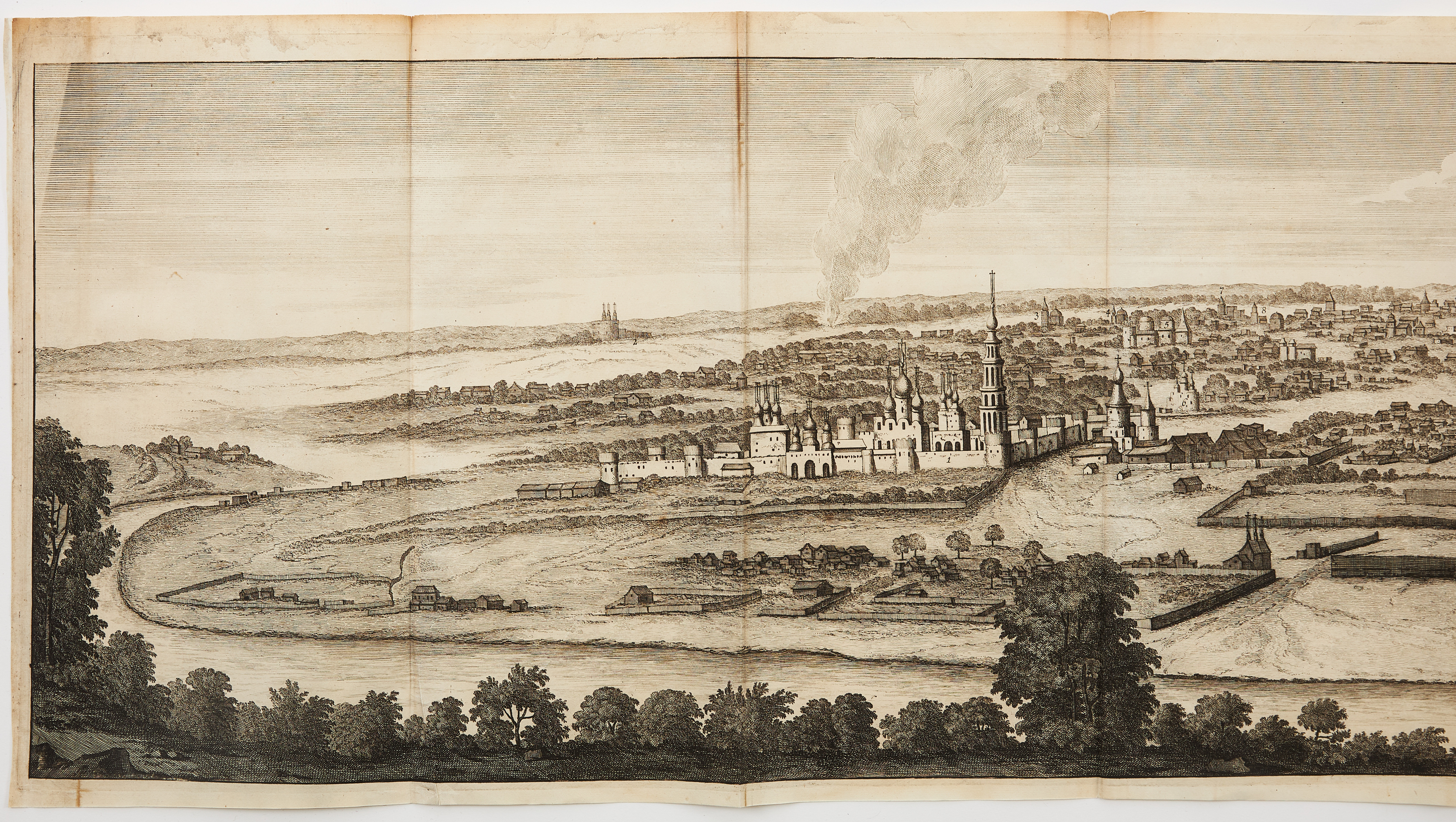 LARGE PANORAMIC VIEW OF MOSCOW, c. 1715.