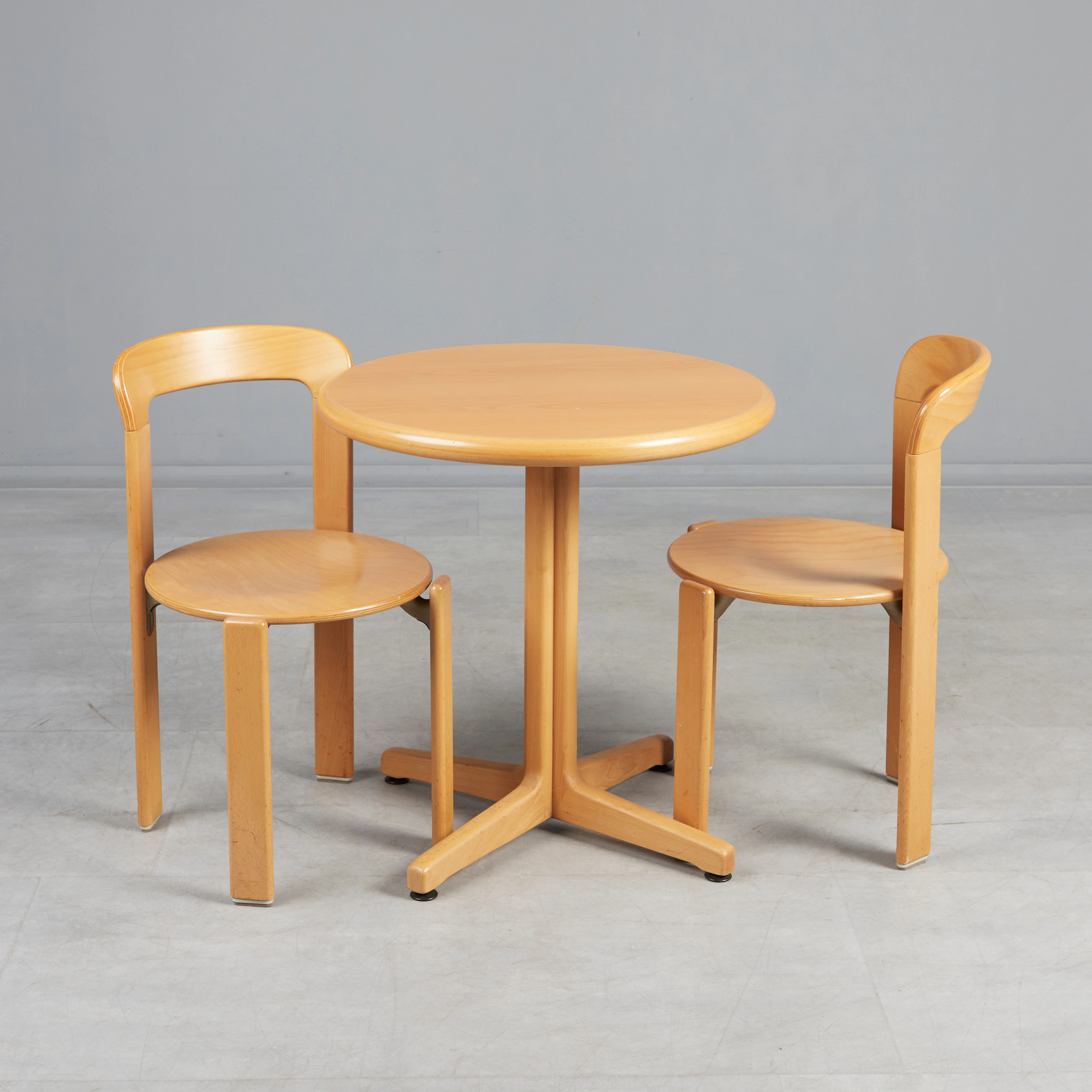 BRUNO REY. Kusch & Co., Set Stühle und Tisch, Stuhlmodell 'Rey Chair