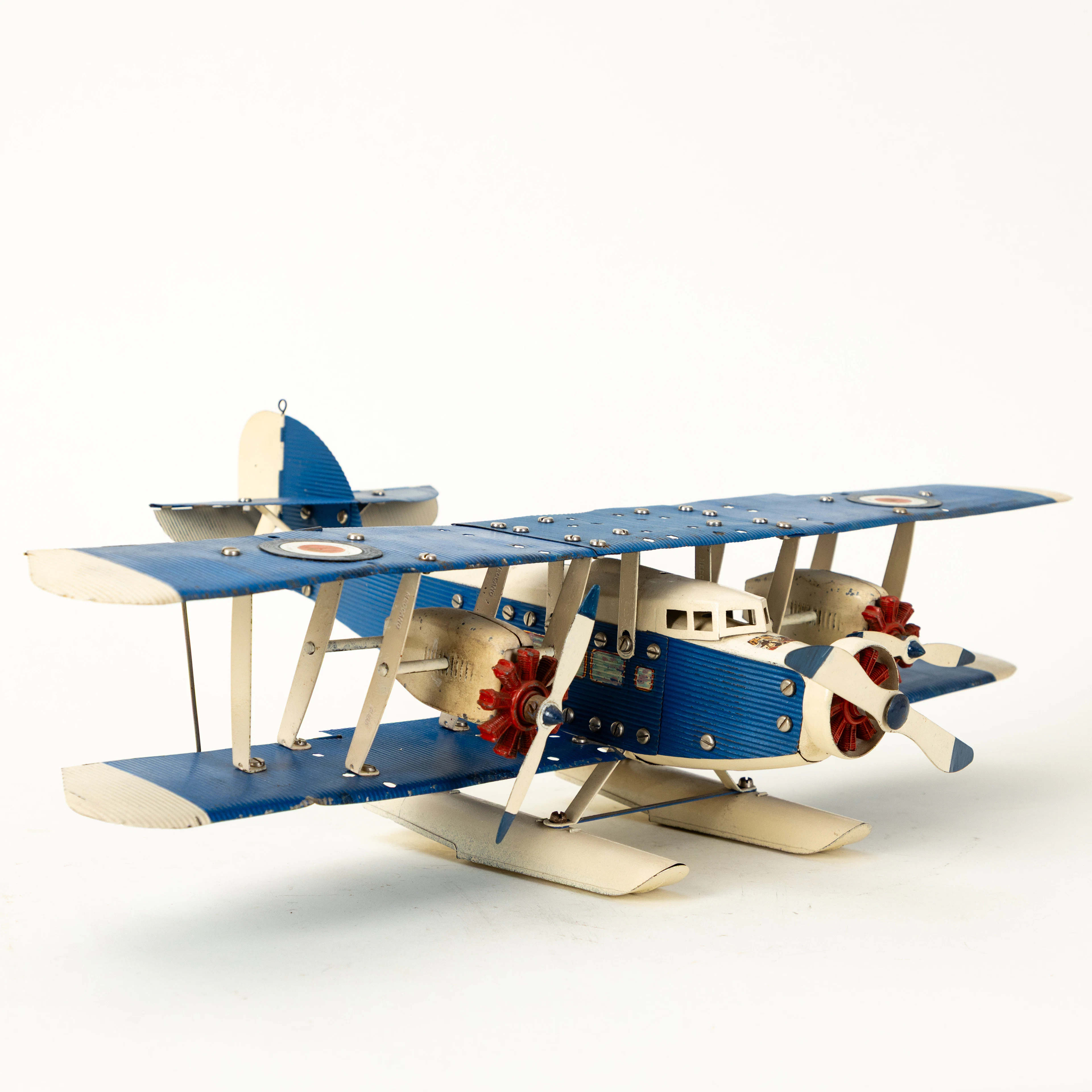 MECCANO. Doppeldecker-Wasserflugzeug, Metallbaukasten, England 1930er/40er