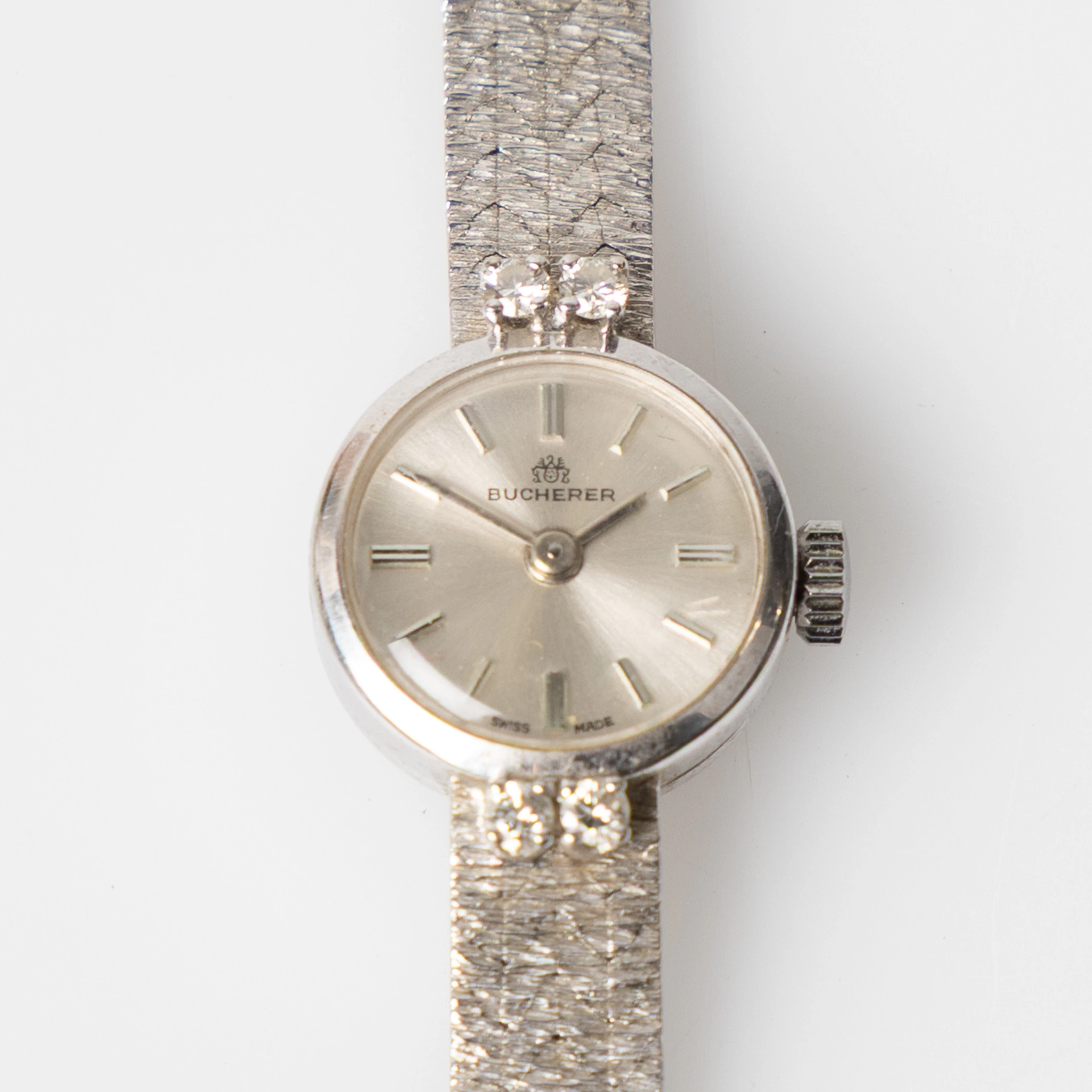 BUCHERER, armbandsur, 15,5 mm, 18K vitguld, ca 1965.