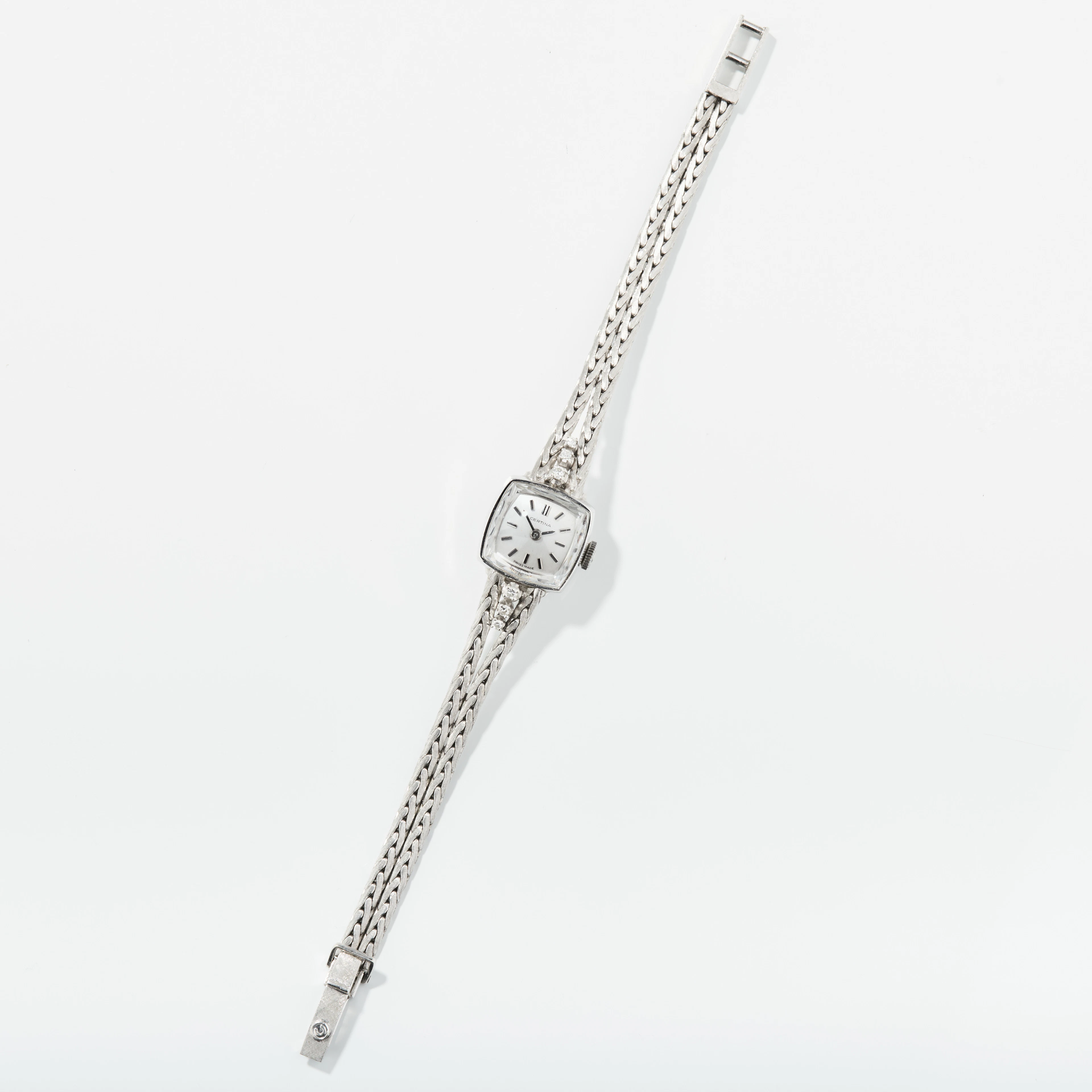 CERTINA, armbandsur, 15,5 x 15,5 mm, 18K vitguld, ca 1970.