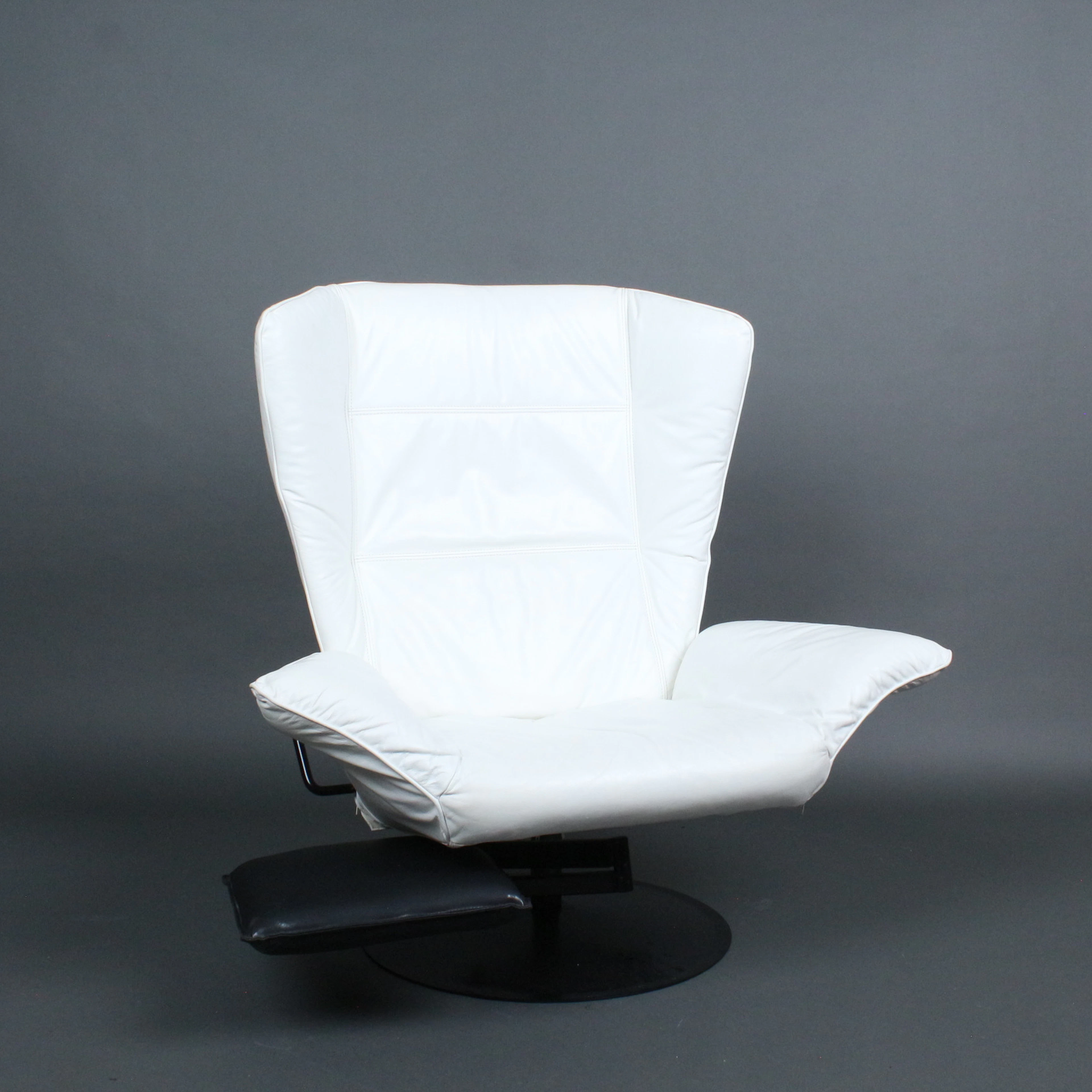 MARZIO CECCHI. Sessel / Lounge Chair, Stahl, Leder, 1970er Jahre, Italien.